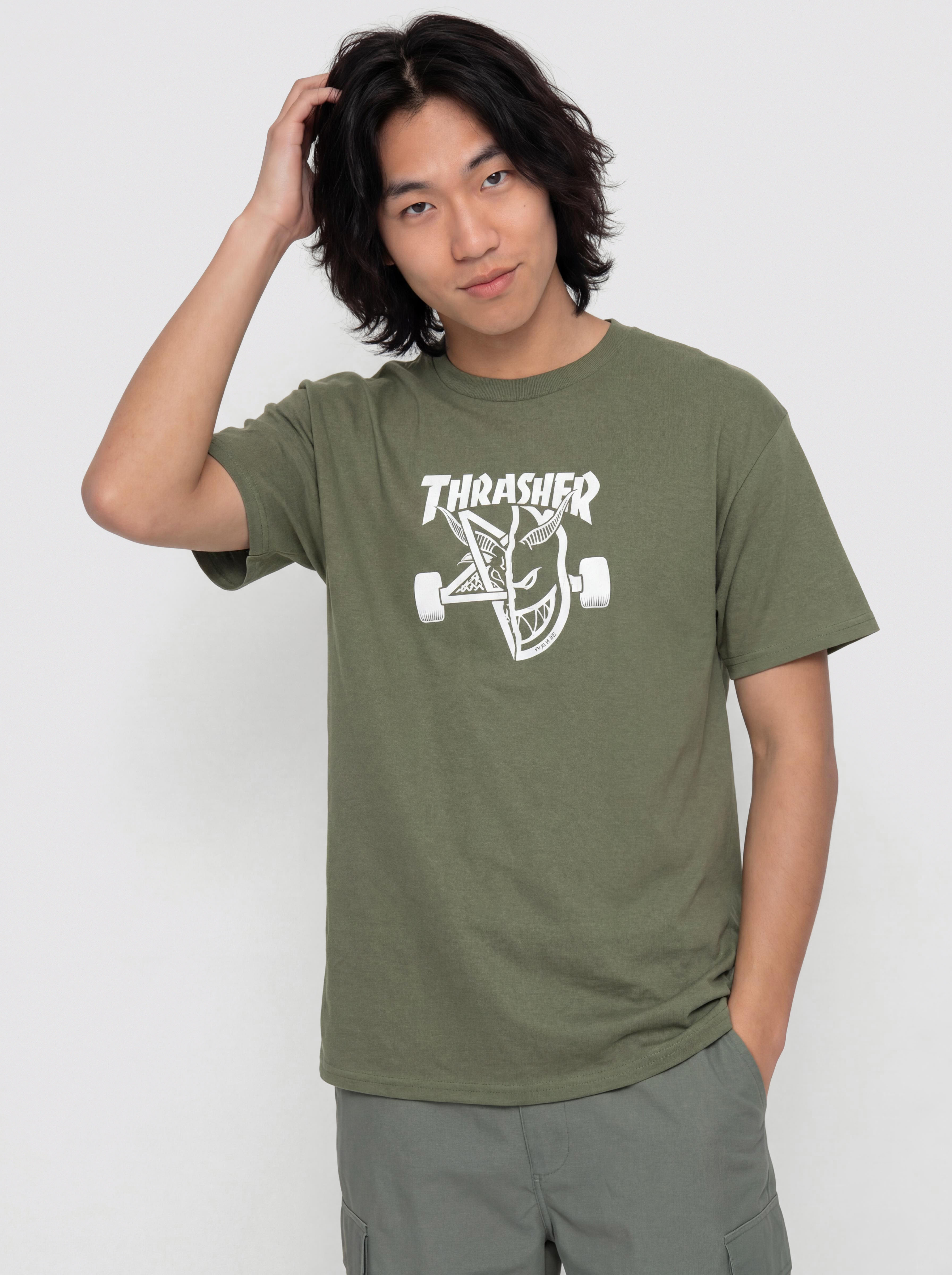 T-shirt Thrasher x Spitfire Thrash & Burn (military green)