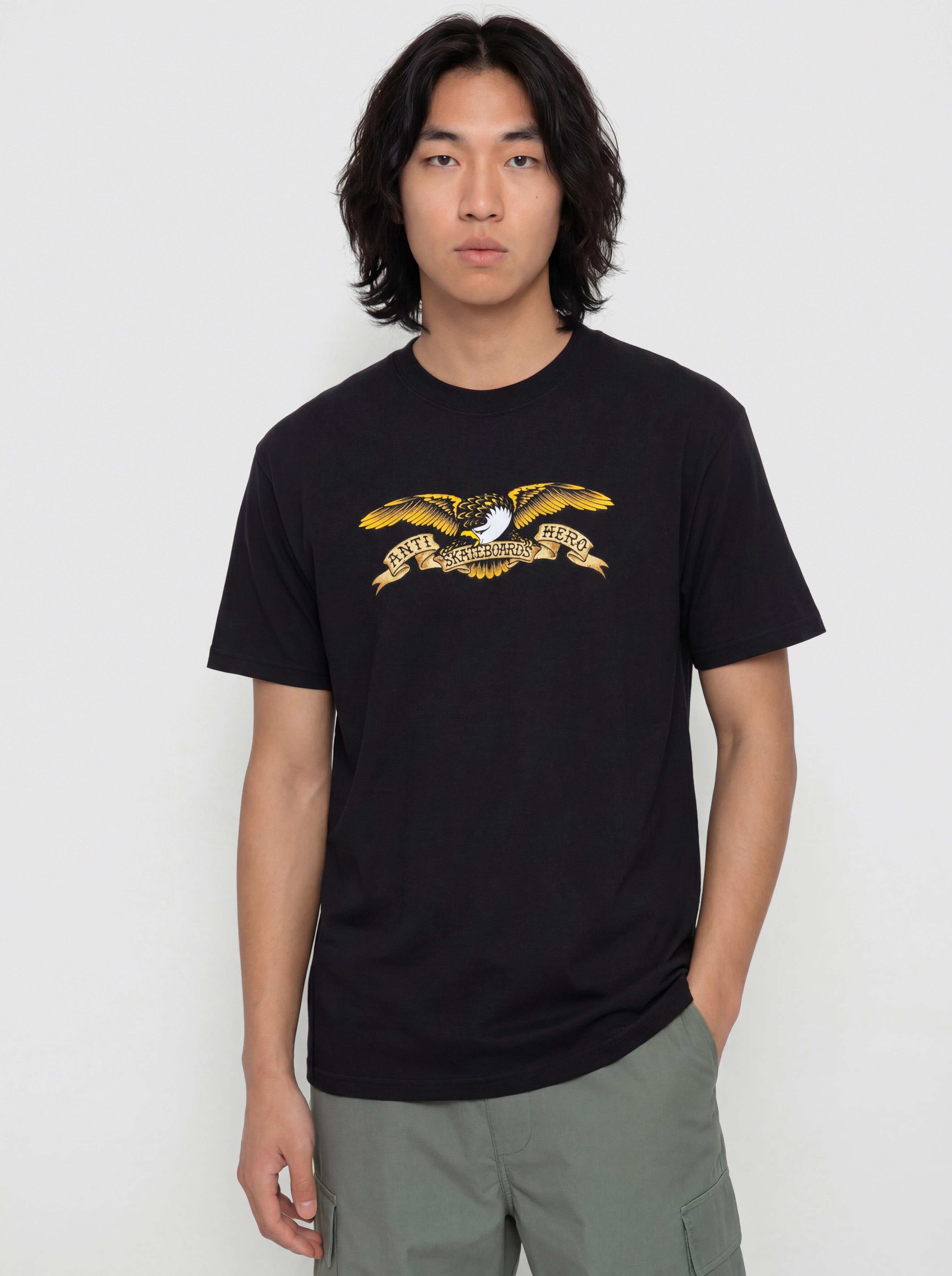 T-shirt Antihero Eagle (black garment dye w/multi color print)