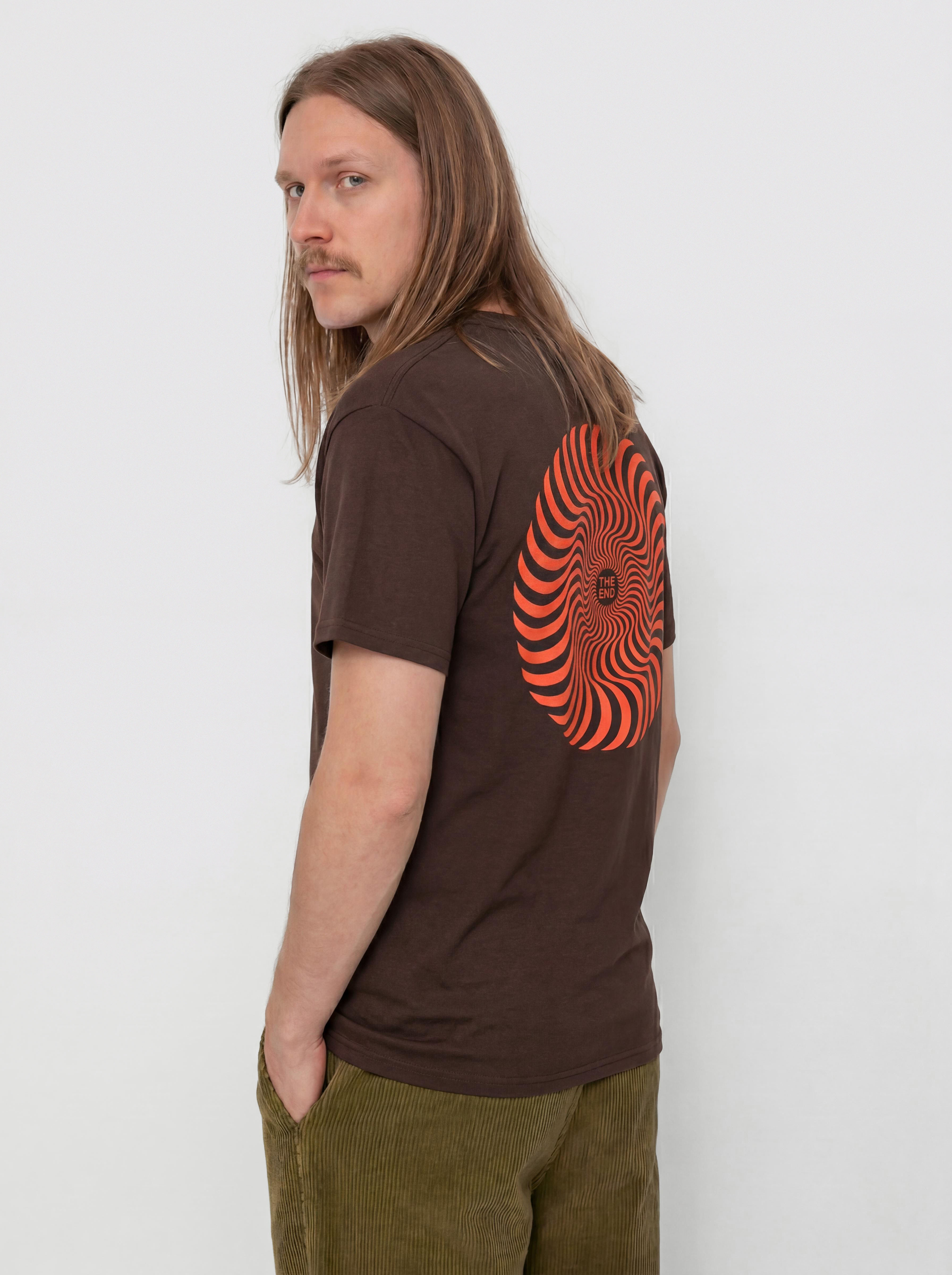 T-shirt Spitfire Classic Swirl Overlay (dark chocolate/red & black prints)