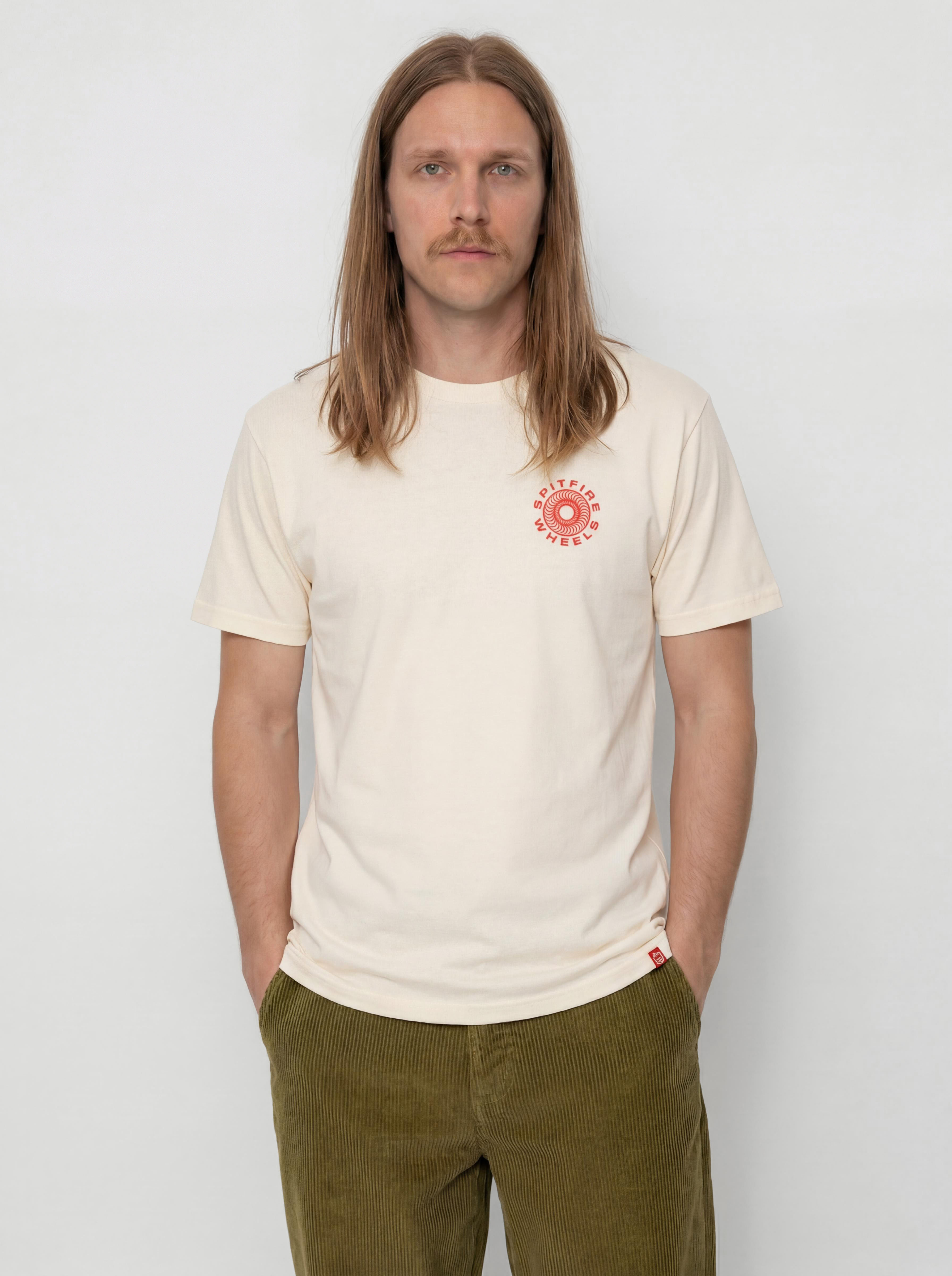 T-shirt Spitfire Classic 87 Swirl Fill (cream w/red&black prints)