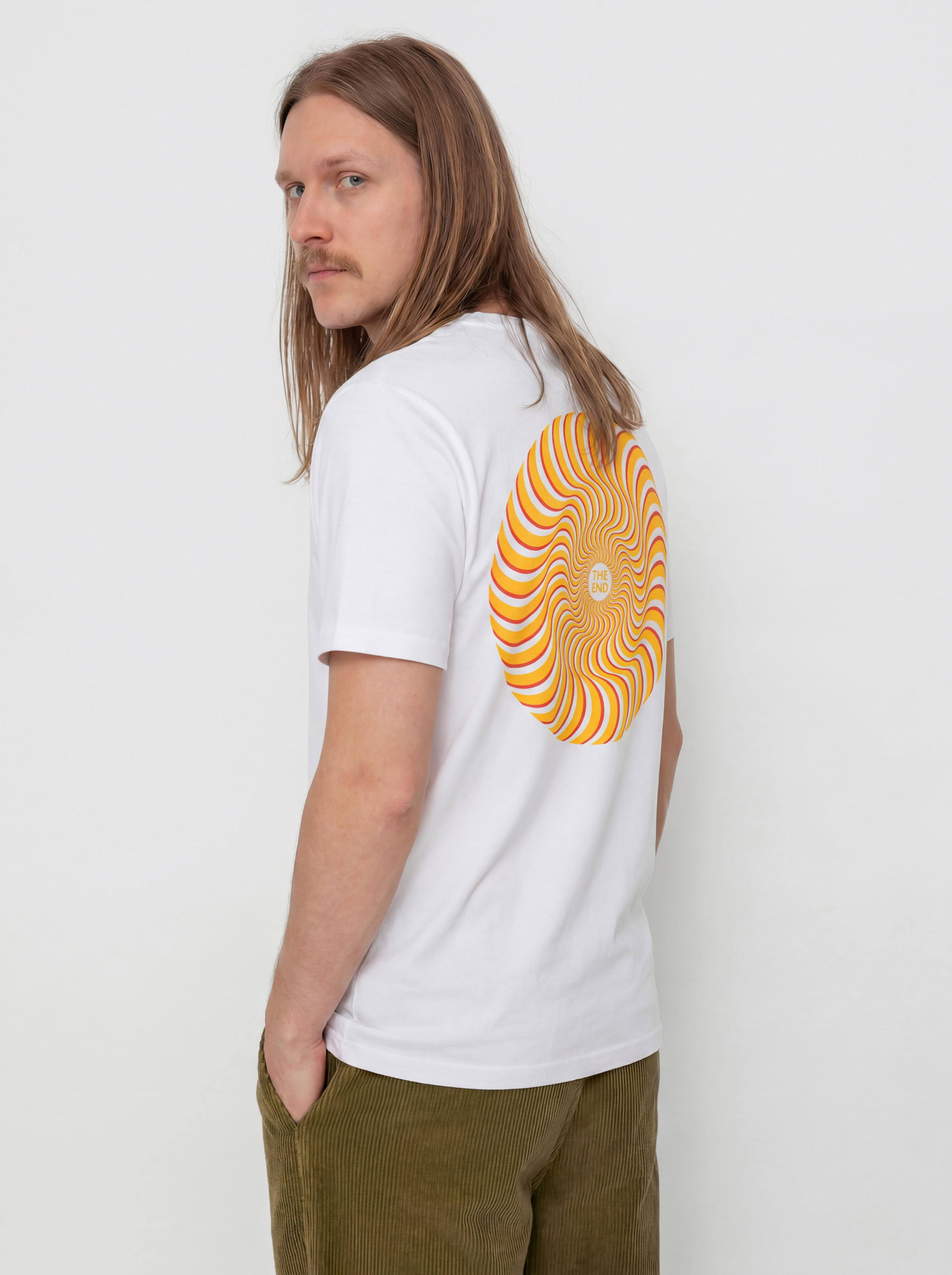 T-shirt Spitfire Classic Swirl Overlay (white w/yellow & red prints)