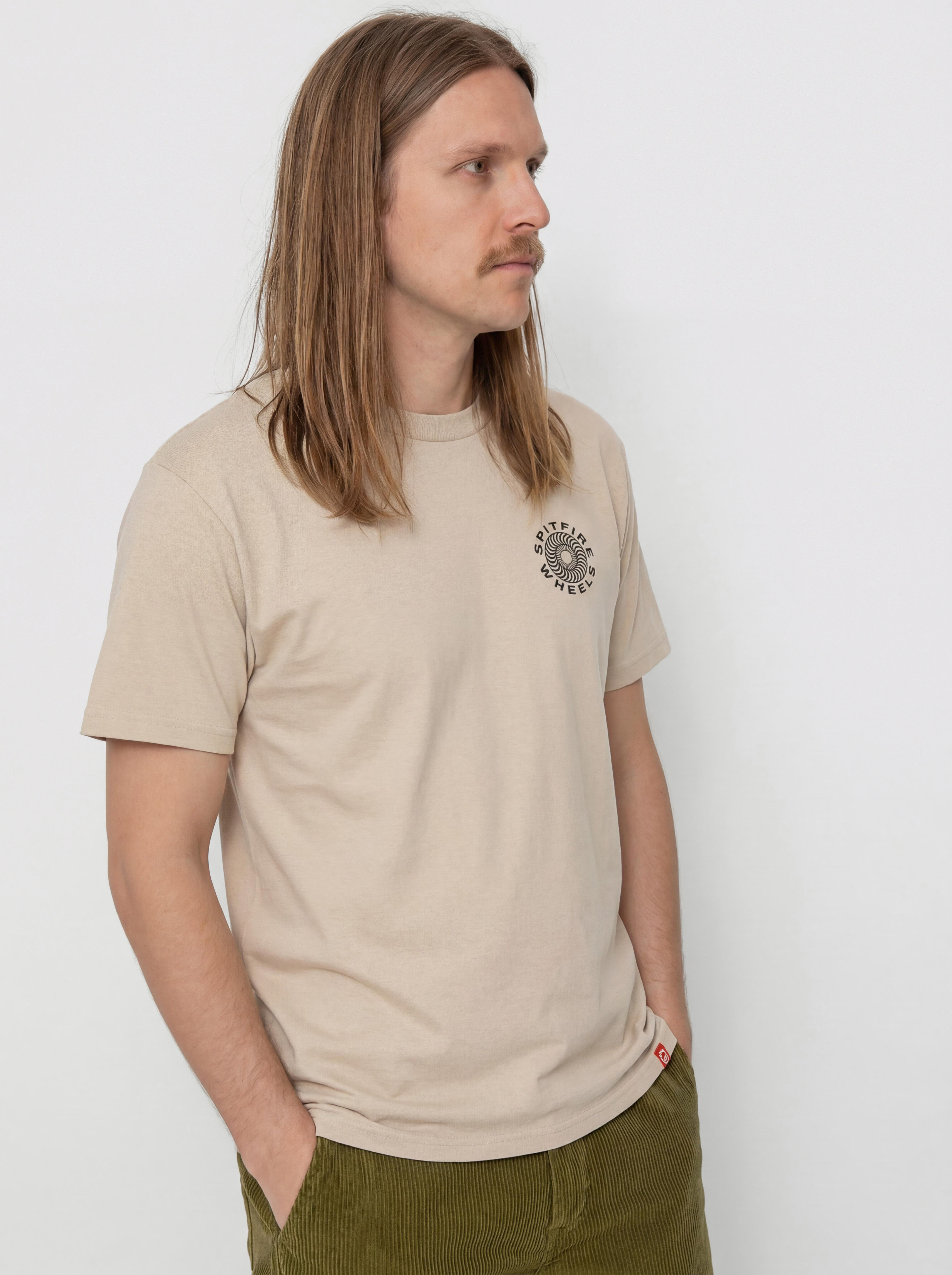 T-shirt Spitfire Classic 87 Swirl Fill (sand/black & white prints)