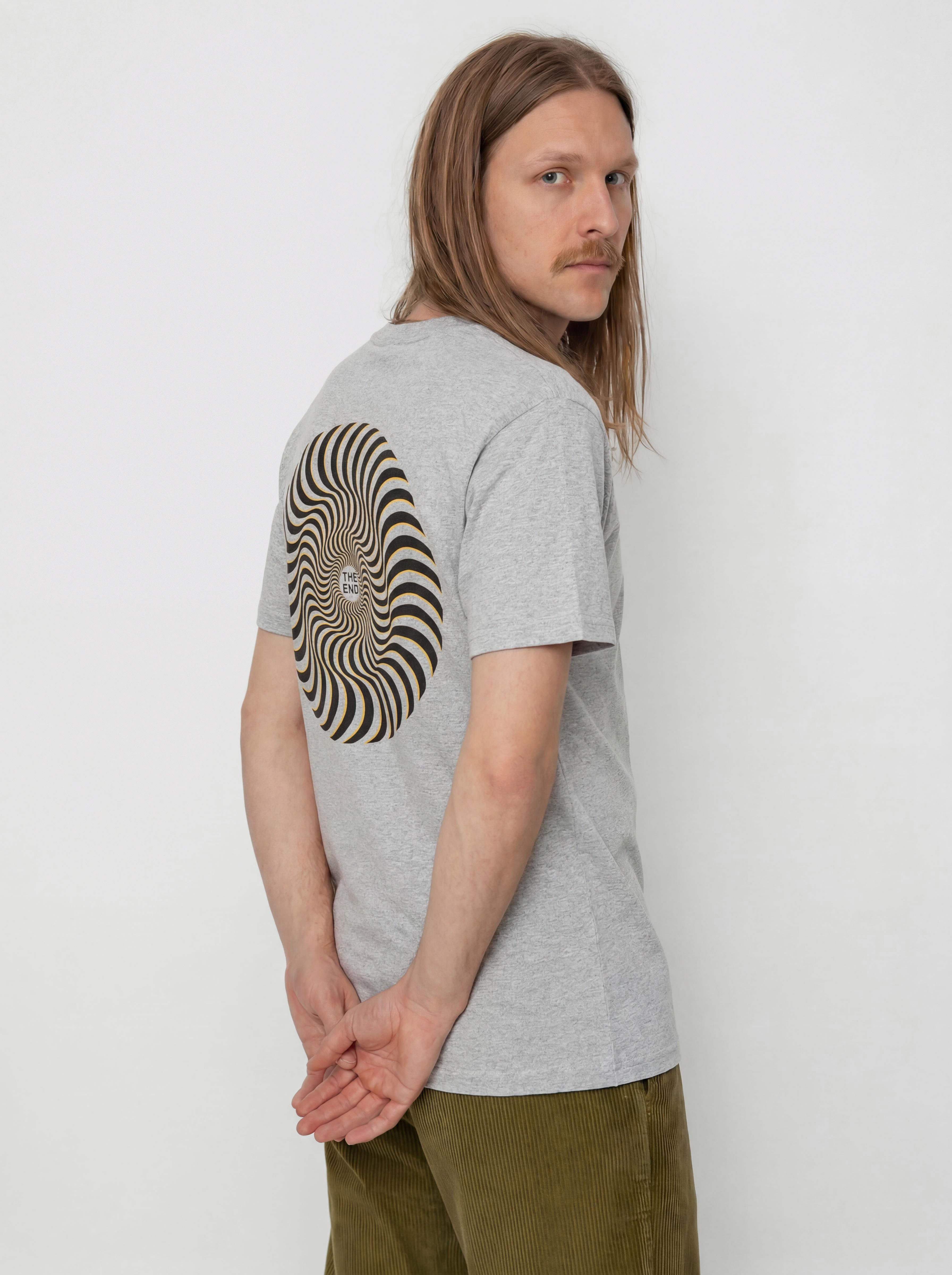 T-shirt Spitfire Classic Swirl Overlay (heather grey w/black&gold prints)