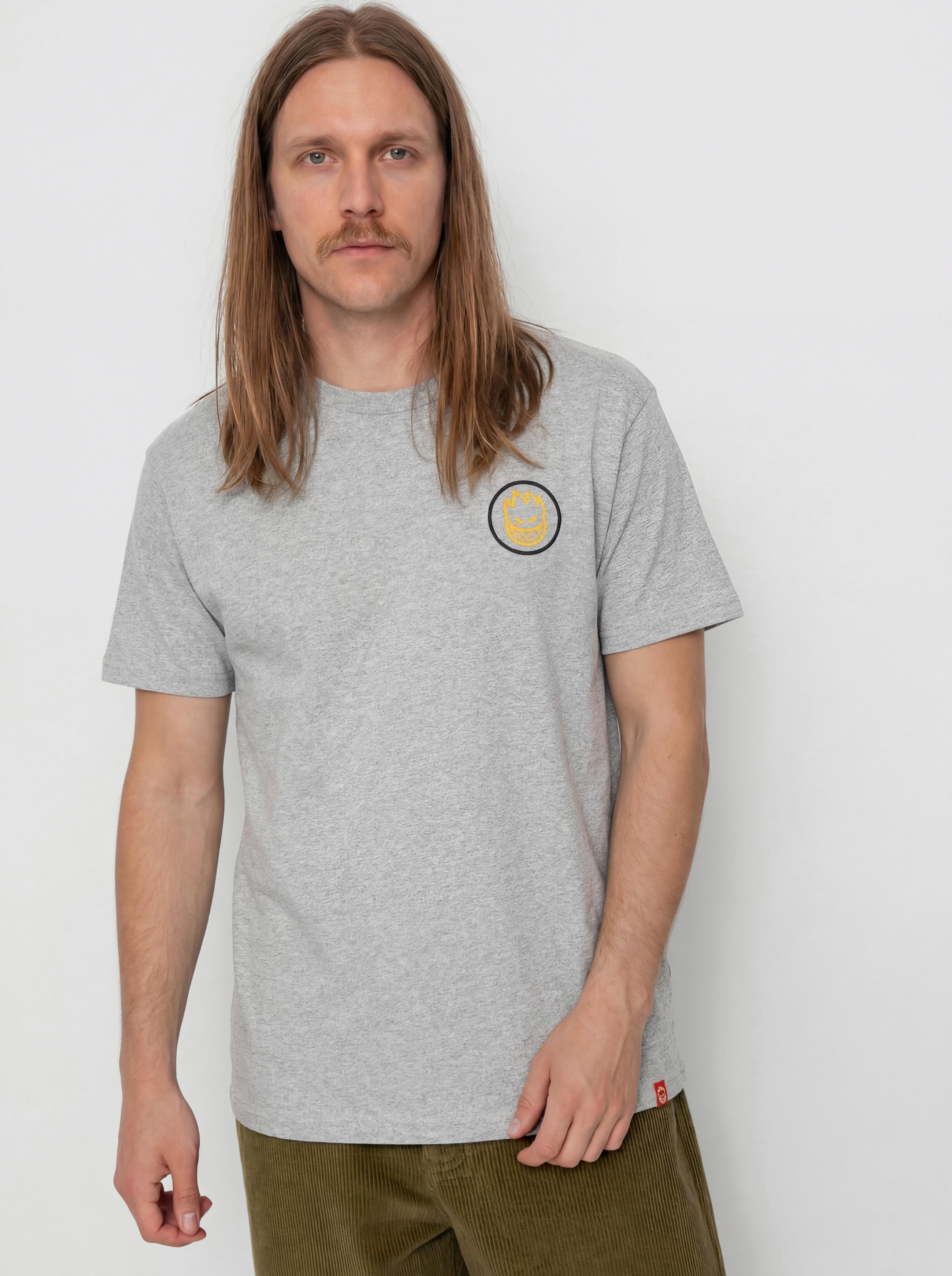 T-shirt Spitfire Classic Swirl Overlay (heather grey w/black&gold prints)