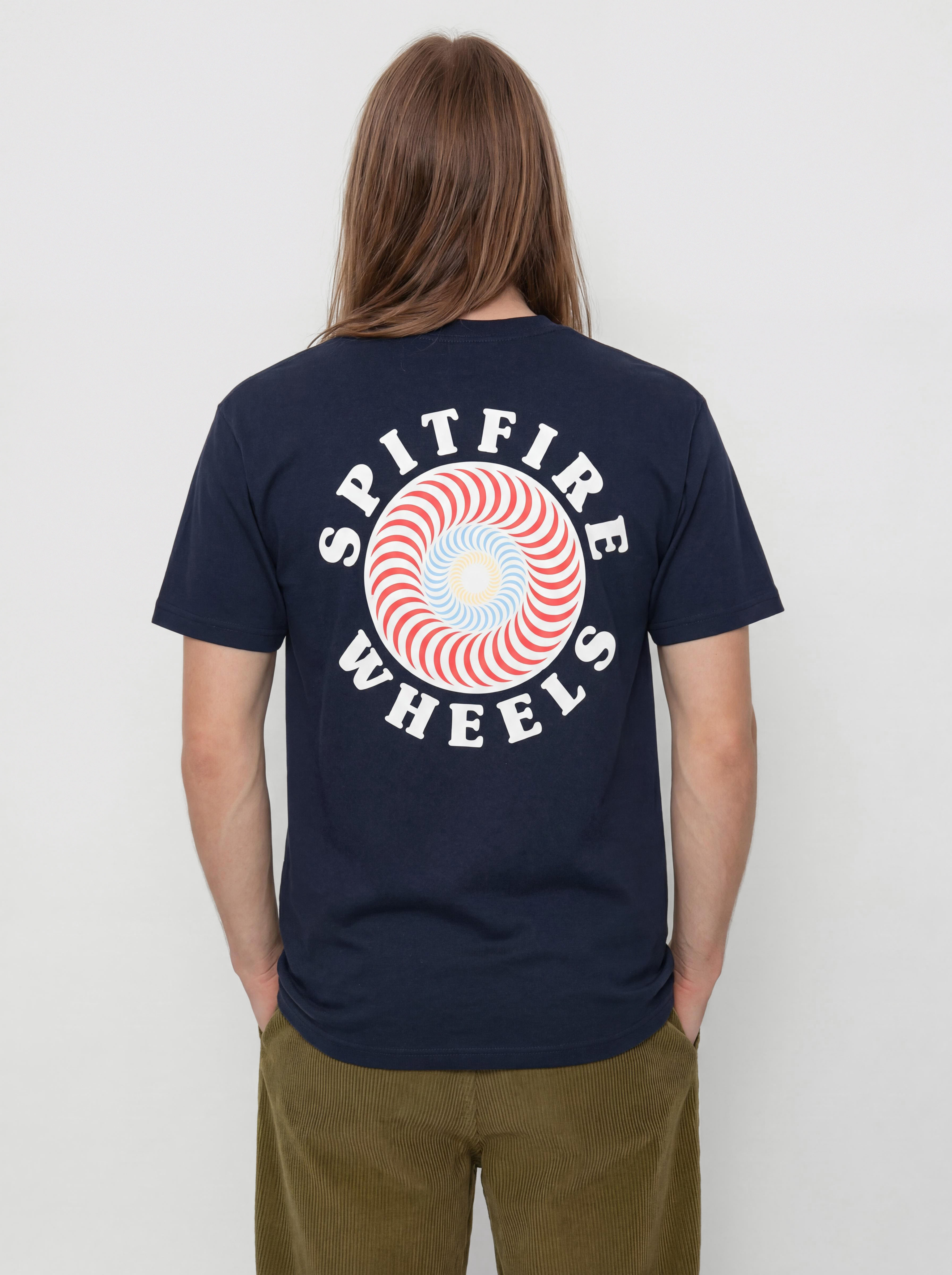 T-shirt Spitfire Og Classic Fill (true navy/white red yellow & blue prints)