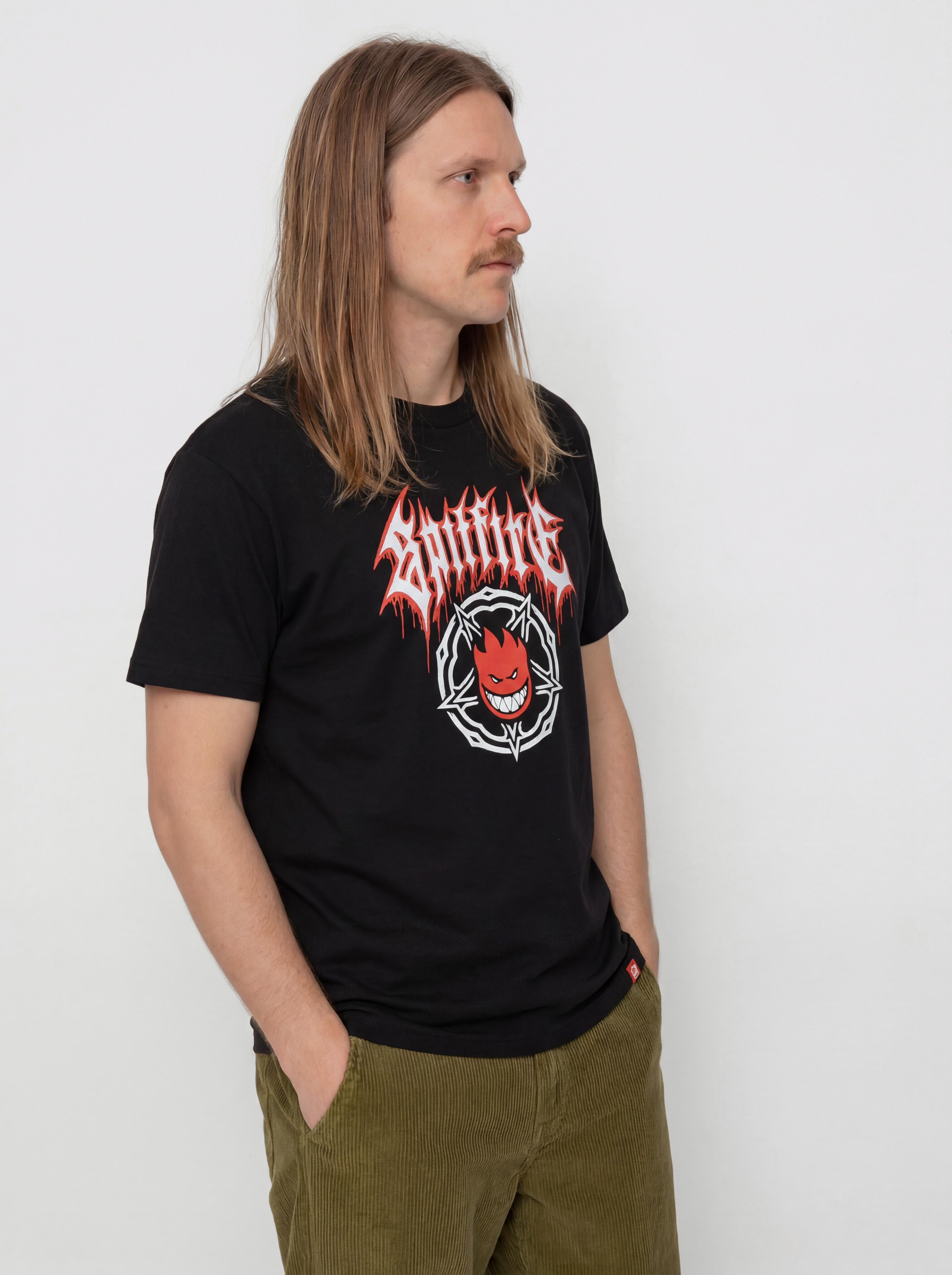 T-shirt Spitfire Pentagram Drip (black w/red & white print)