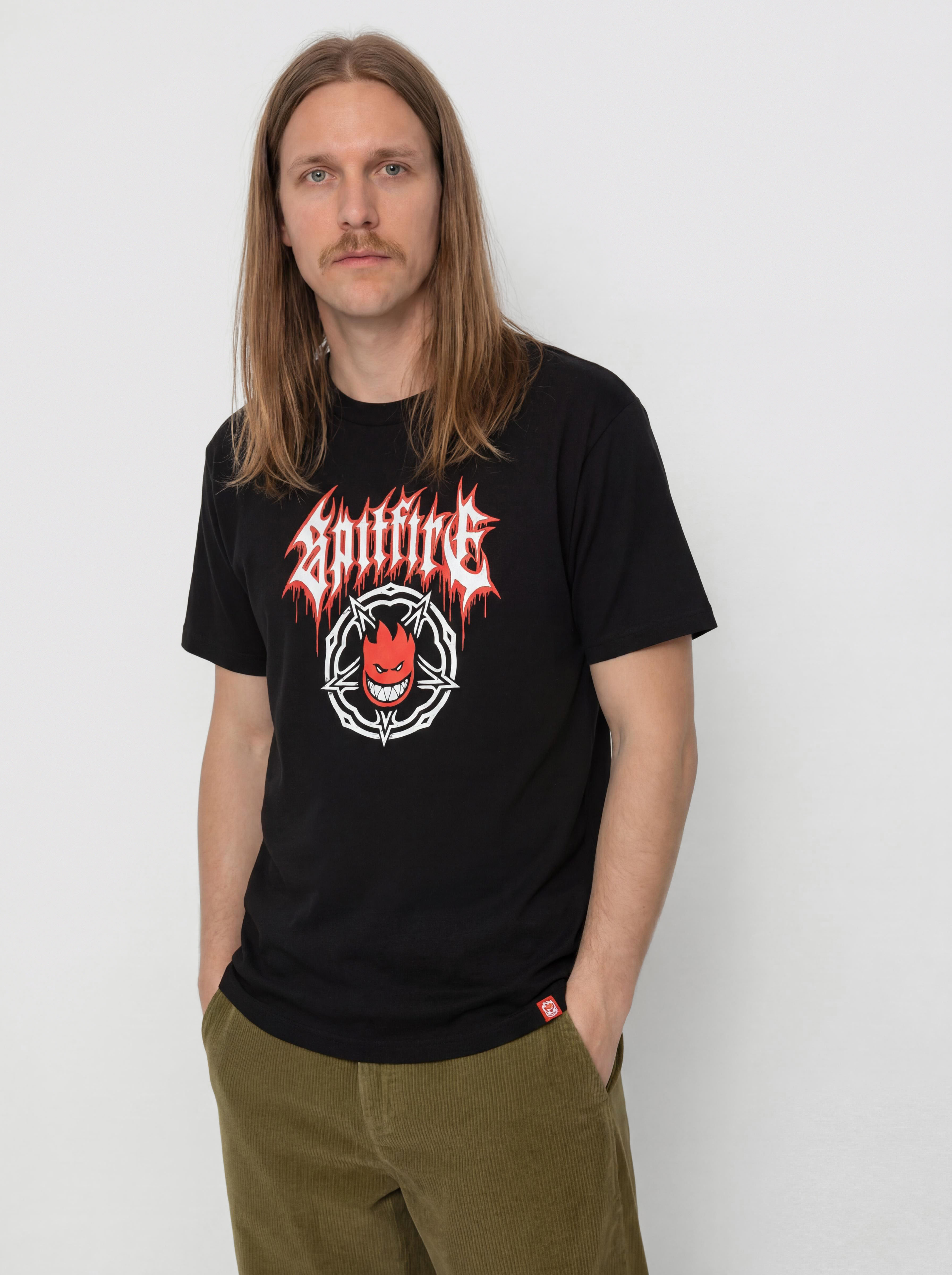 T-shirt Spitfire Pentagram Drip (black w/red & white print)
