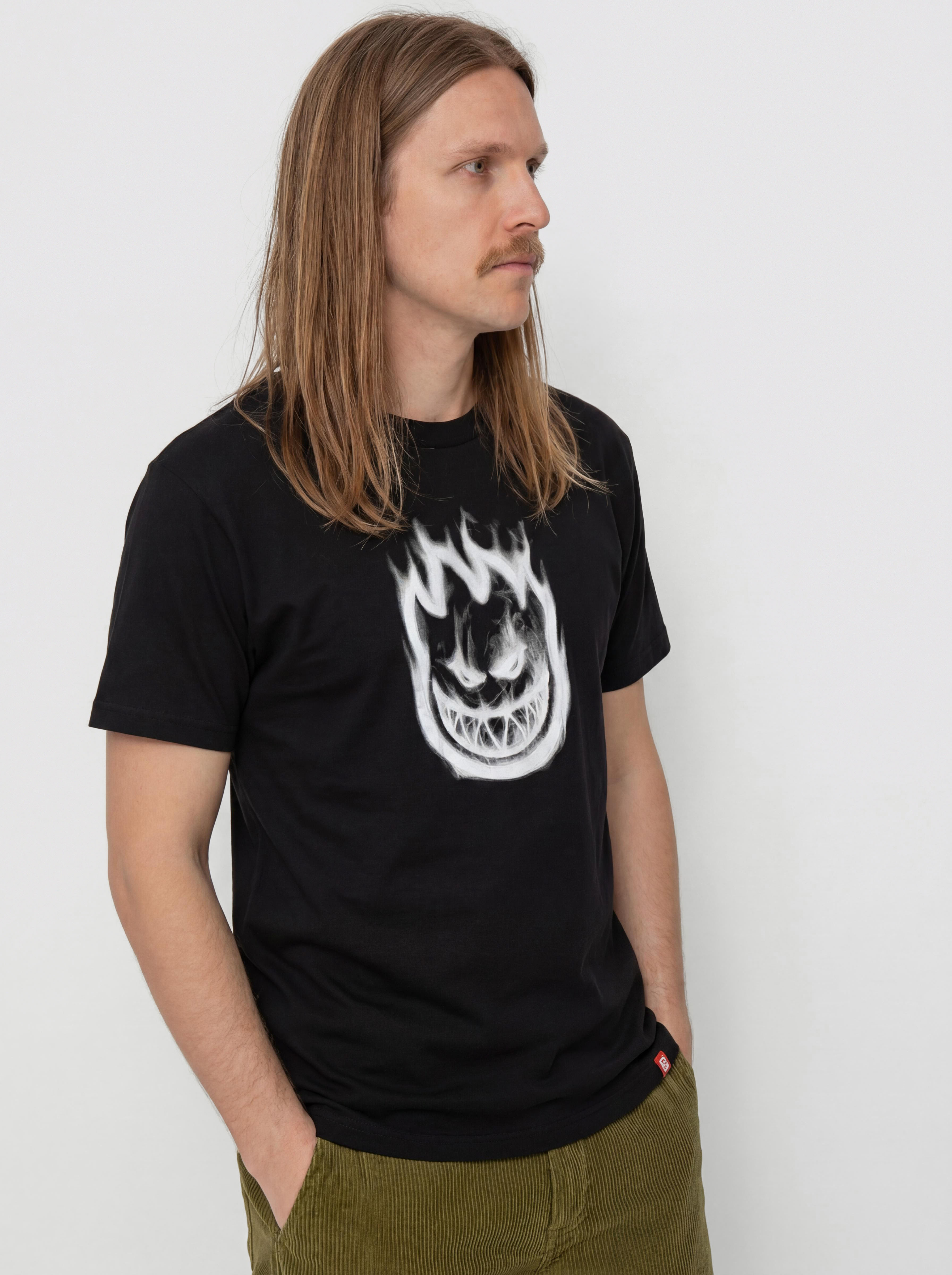 T-shirt Spitfire Bighead Smoke (black w/white print)