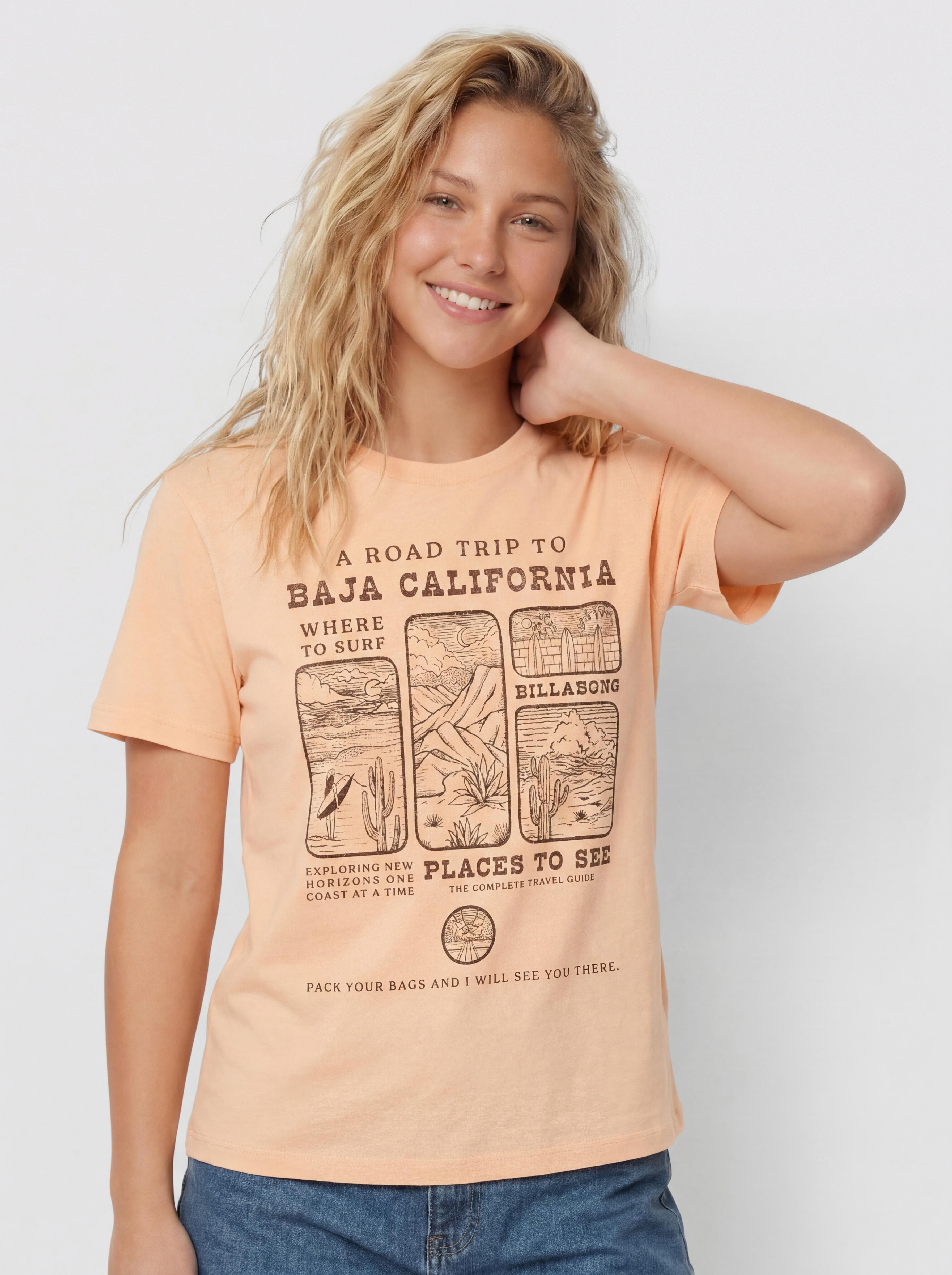 T-shirt Billabong Flying To The Moon Wmn (soft peach)