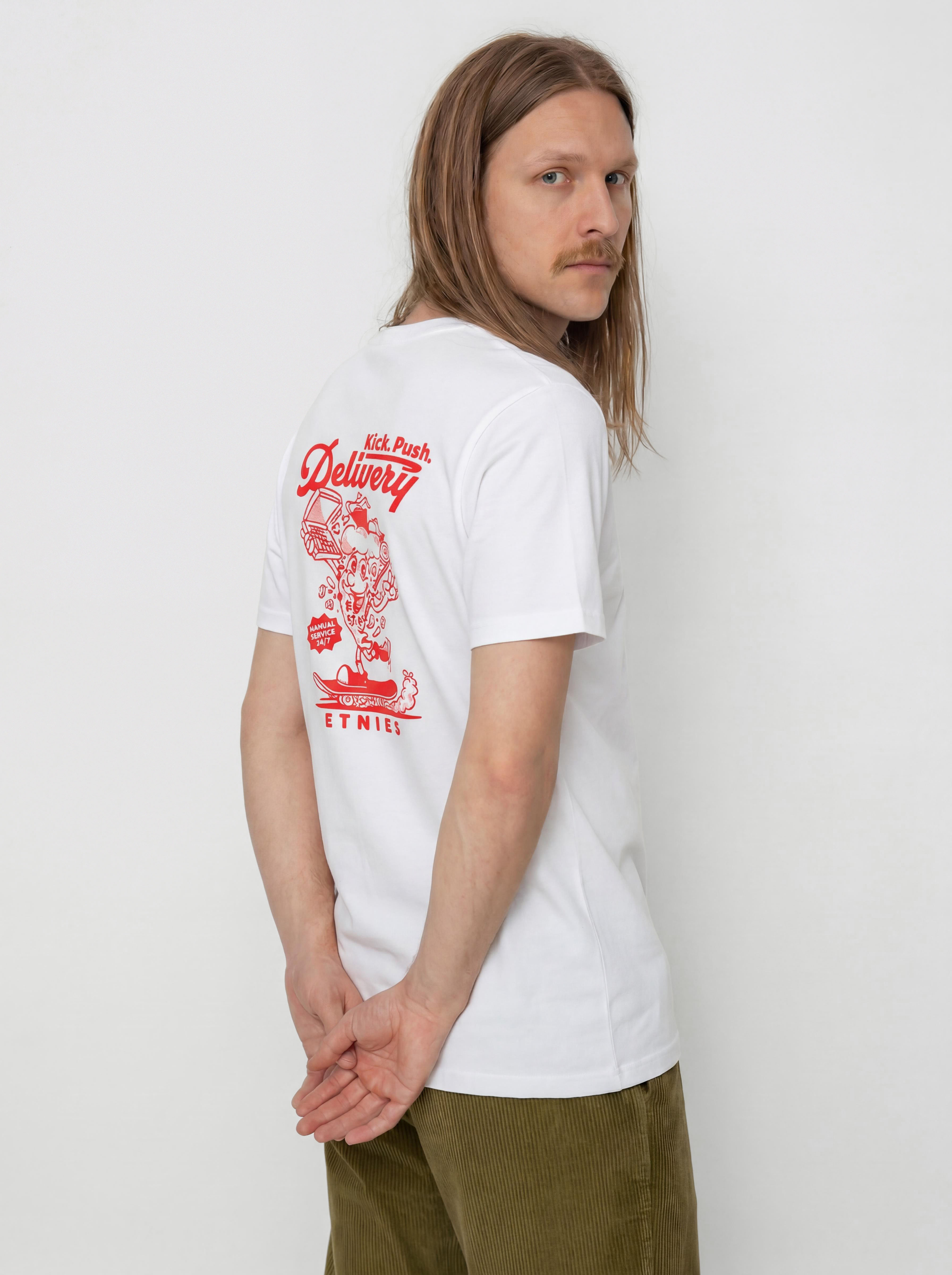 T-shirt Etnies Kick Push (white/red)