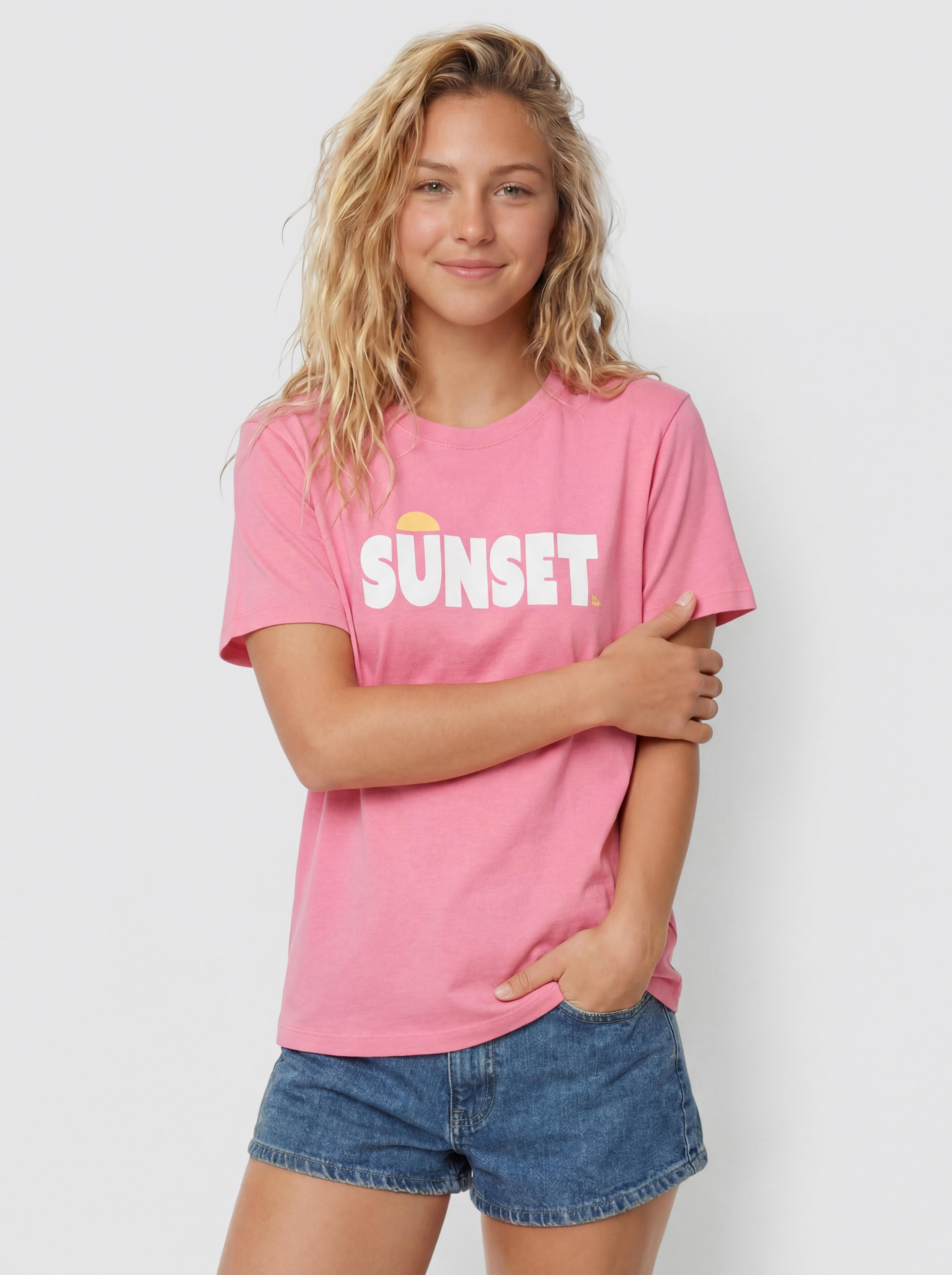 T-shirt Roxy Sunnyoversize Easy Wmn (pink cosmos)