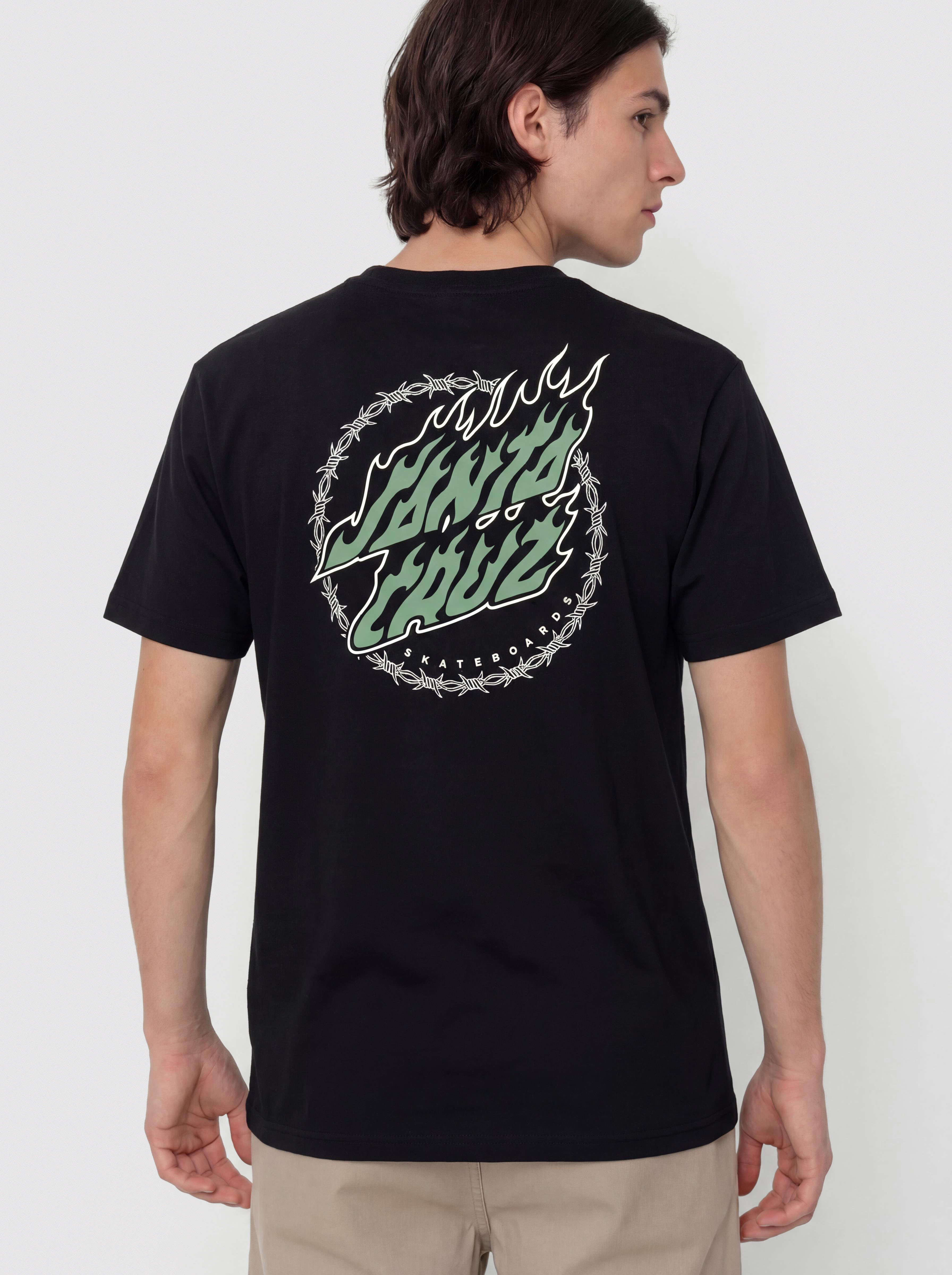 T-shirt Santa Cruz Wired Flame Dot Chest (black)