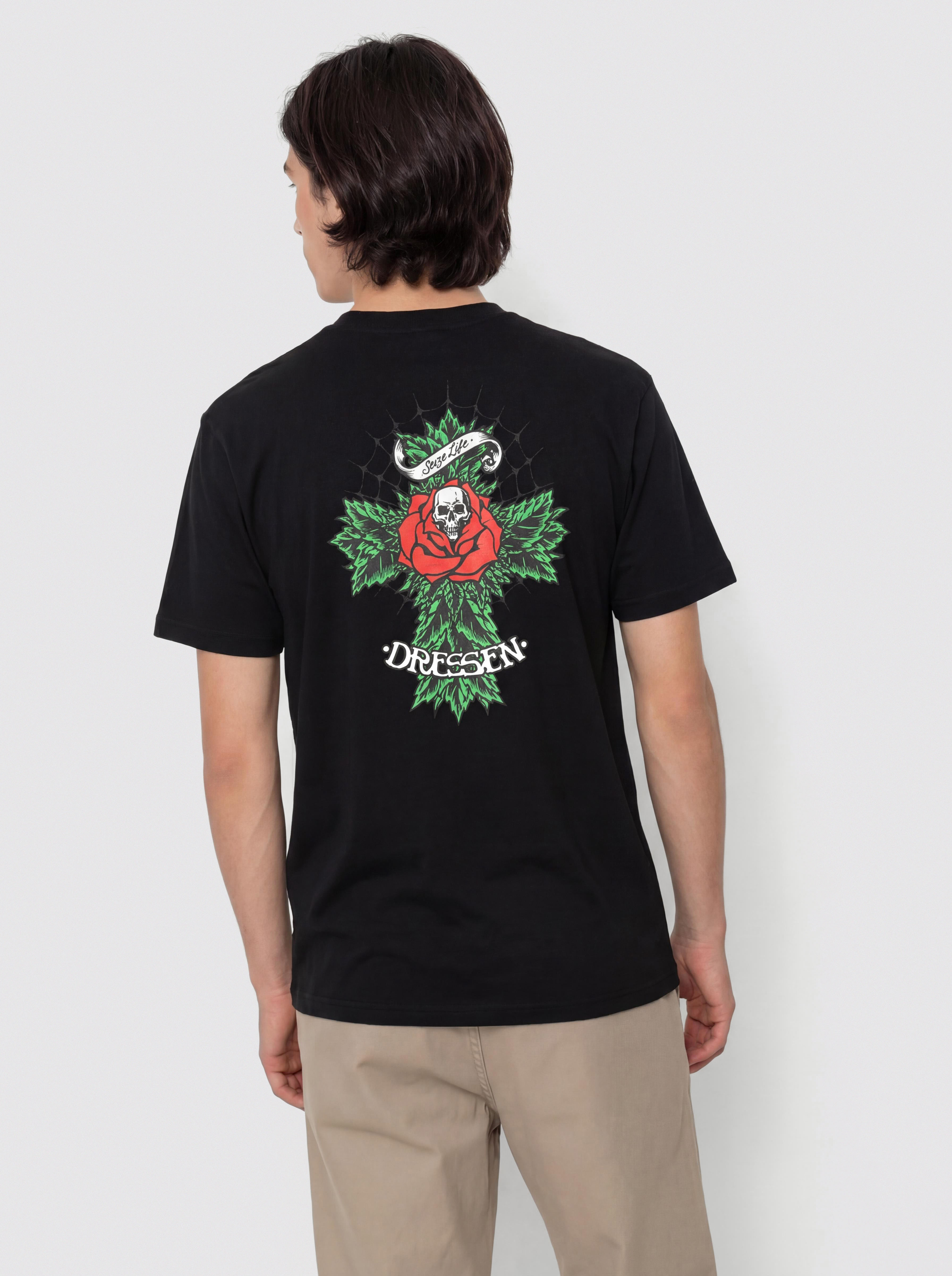 T-shirt Santa Cruz Dressen Rose Cross 2 - czarny (black)