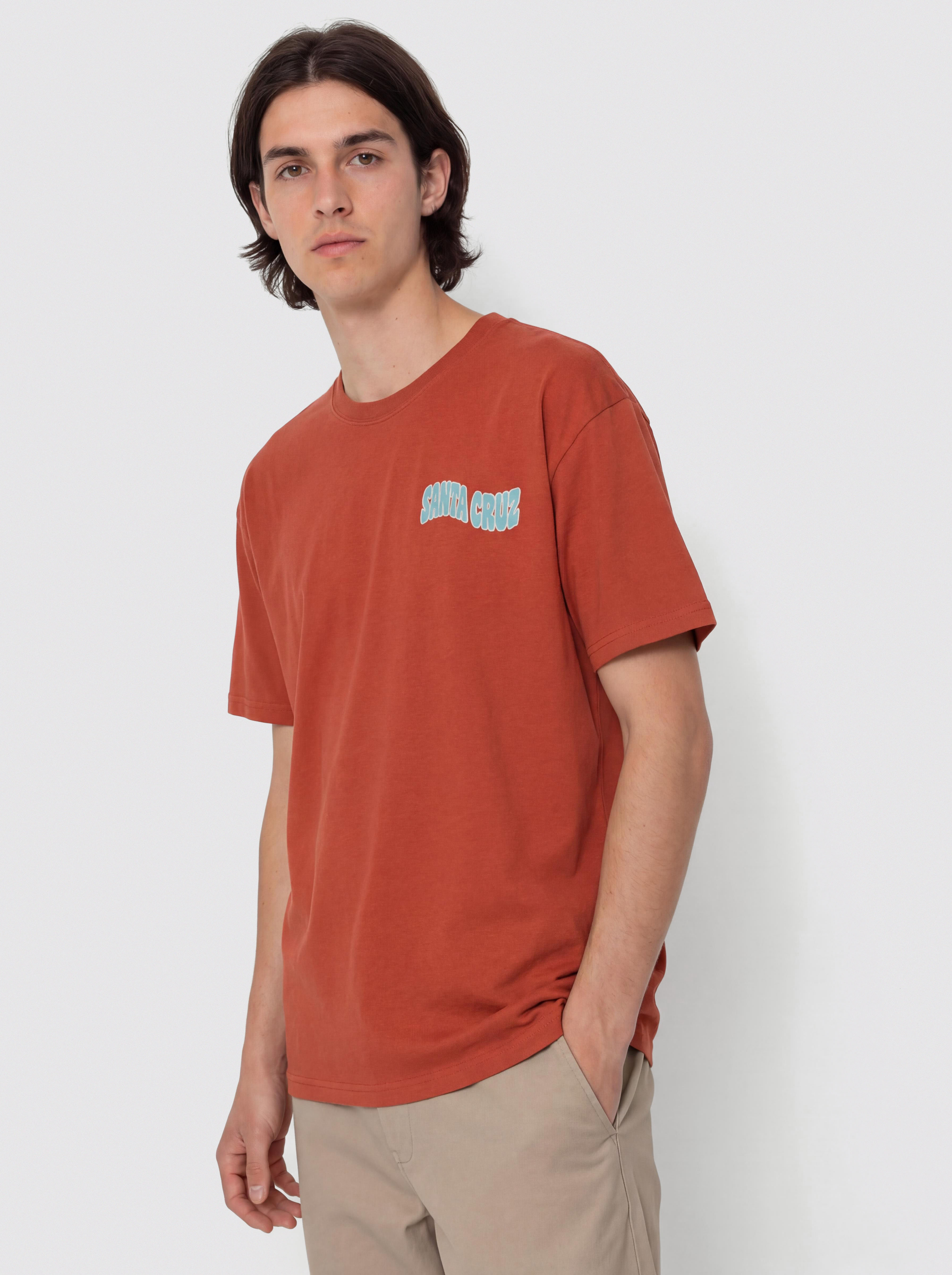 T-shirt Santa Cruz Tiki Hand Strip (dark rust)