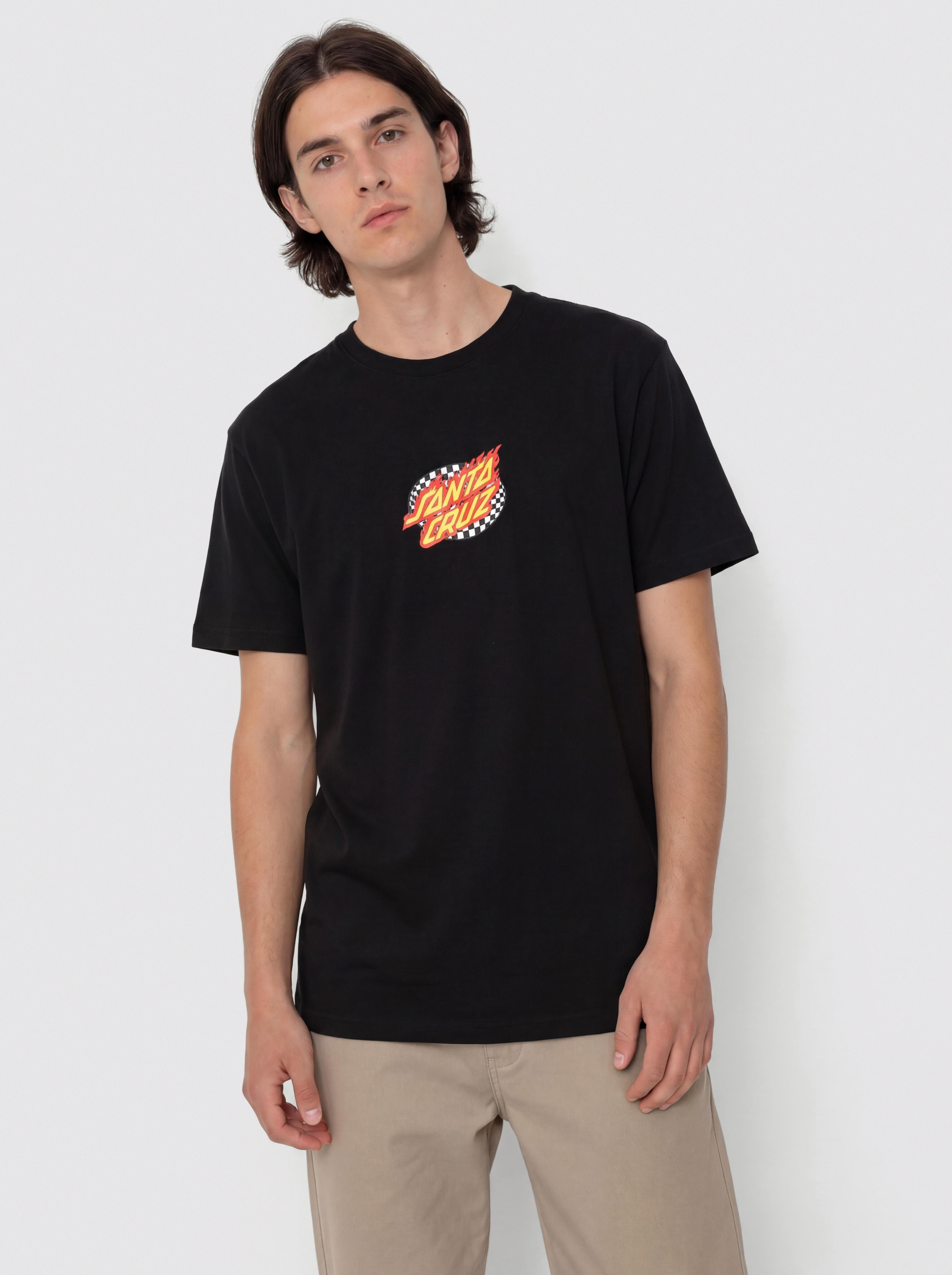 T-shirt Santa Cruz Oval Check Flame Front (black)