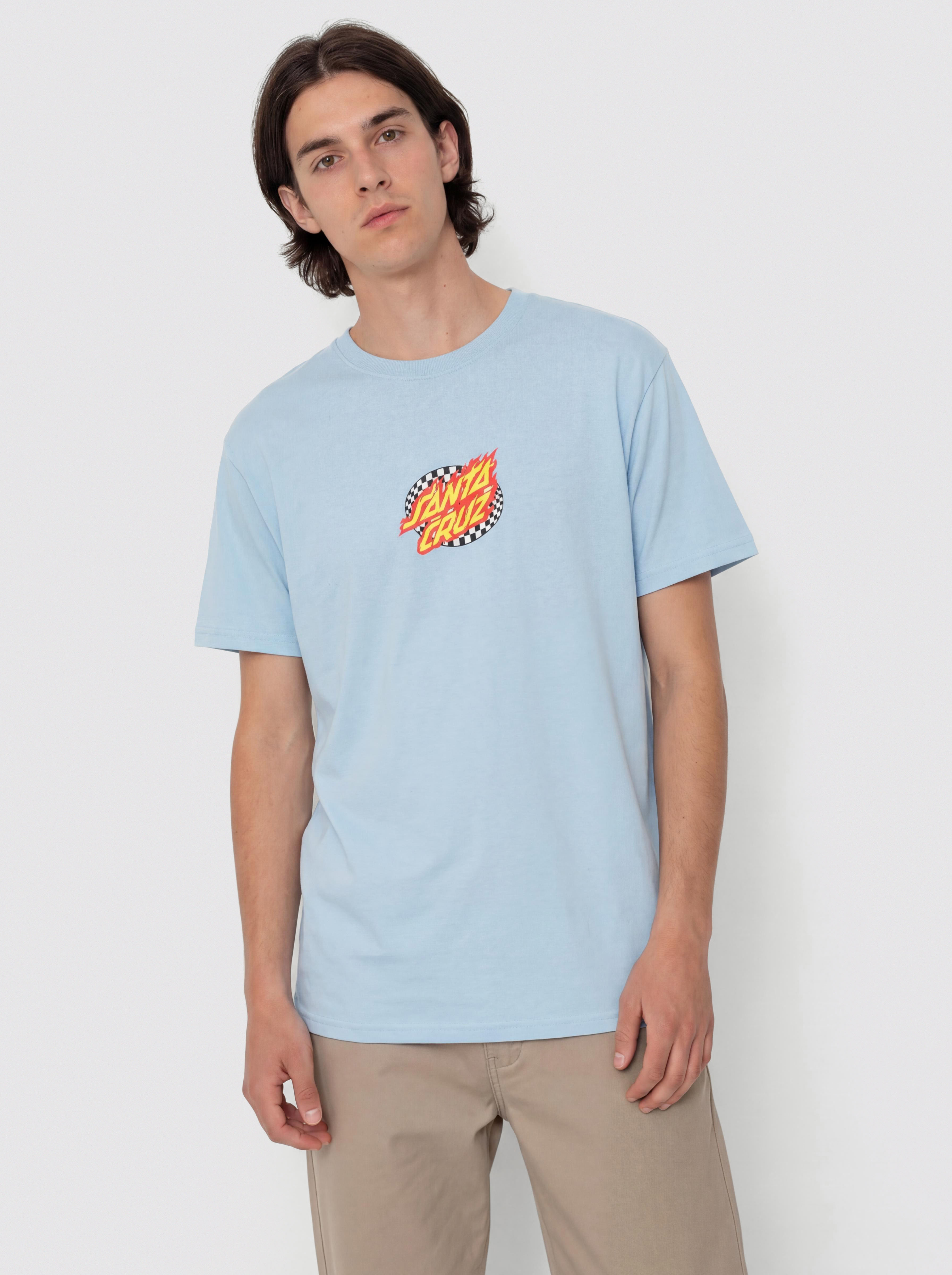 T-shirt Santa Cruz Oval Check Flame Front (crystal blue)