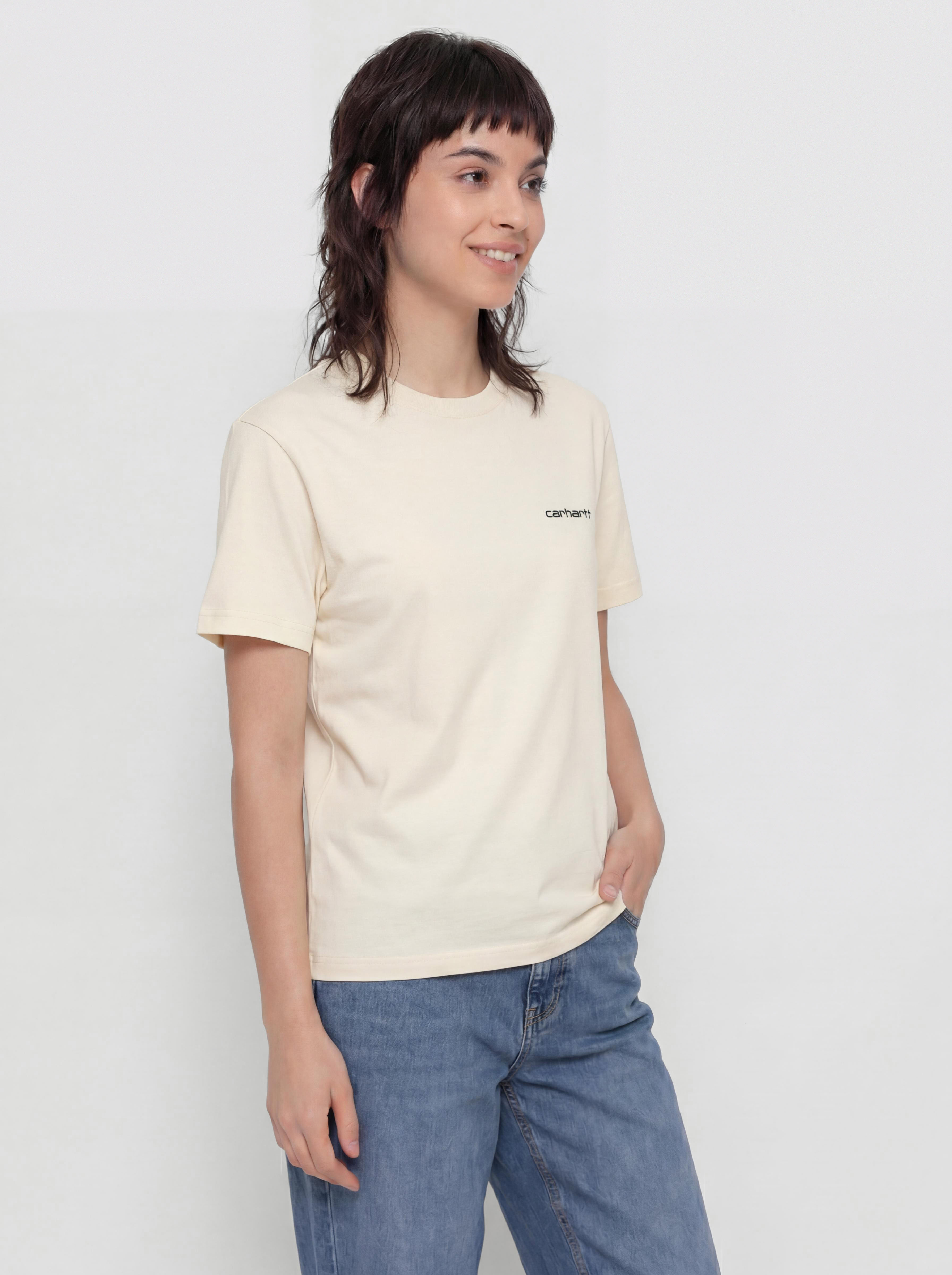 T-shirt Carhartt WIP Script Embroidery Wmn (cinnerus/cozy purple)