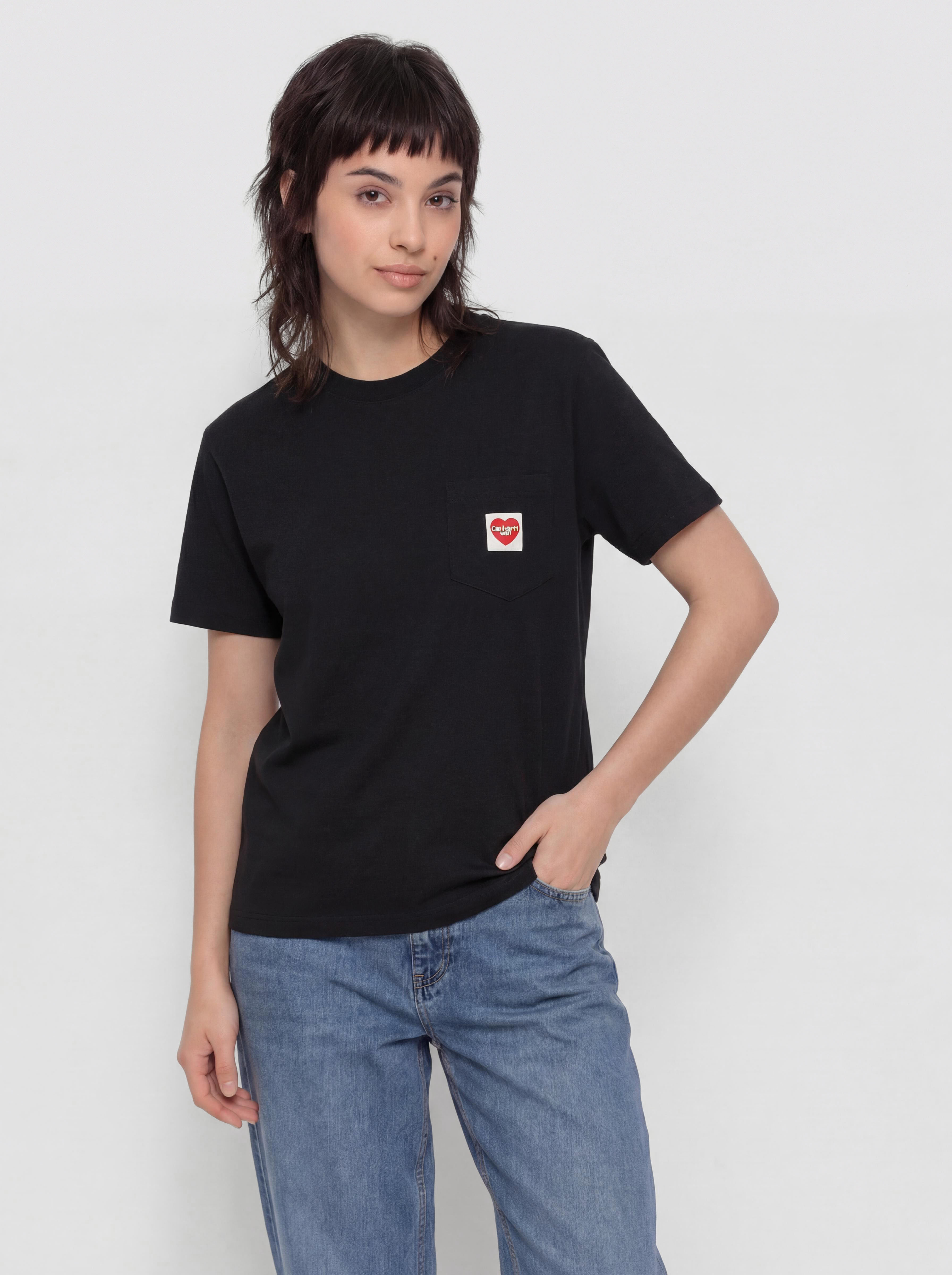 T-shirt Carhartt WIP Pocket Heart Wmn (black/red)