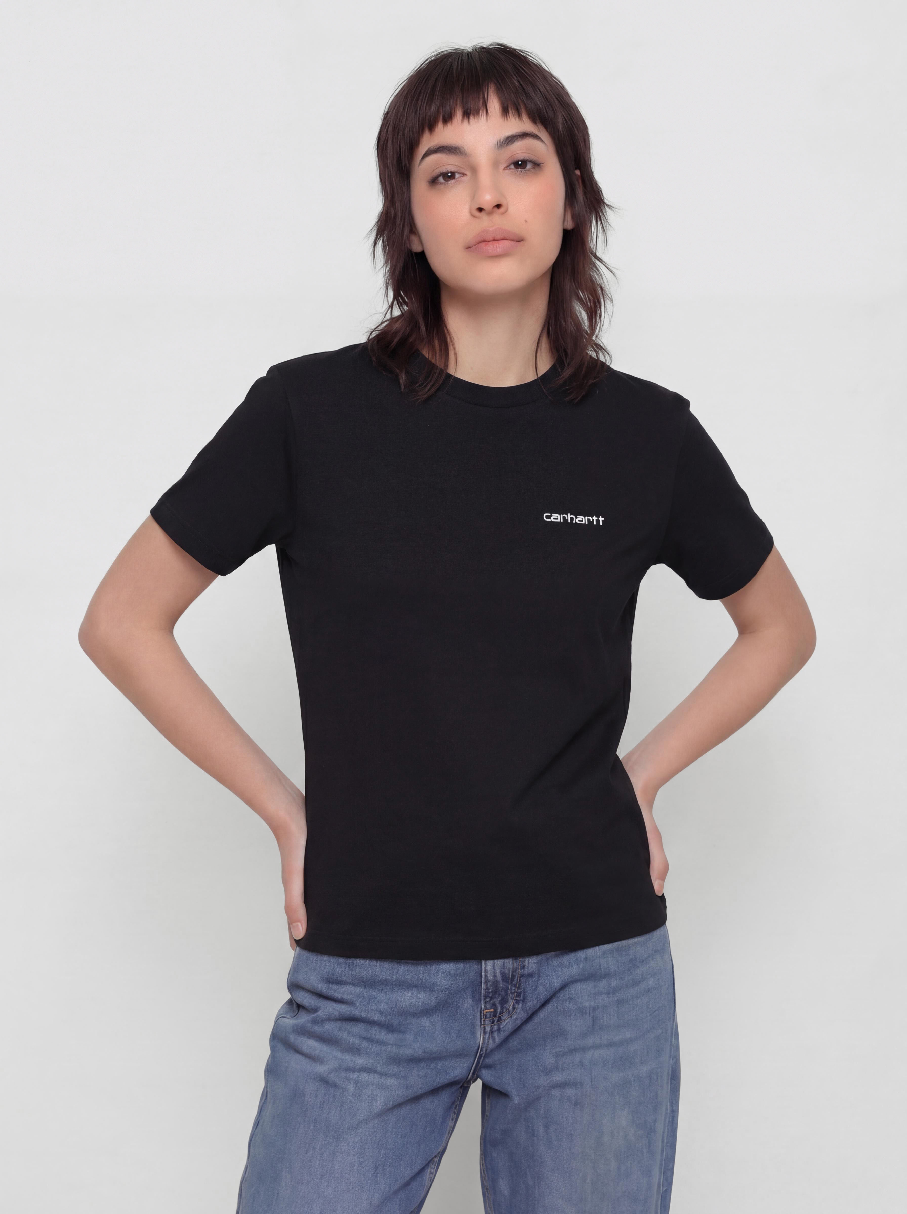 T-shirt Carhartt WIP Script Embroidery Wmn (black/white)