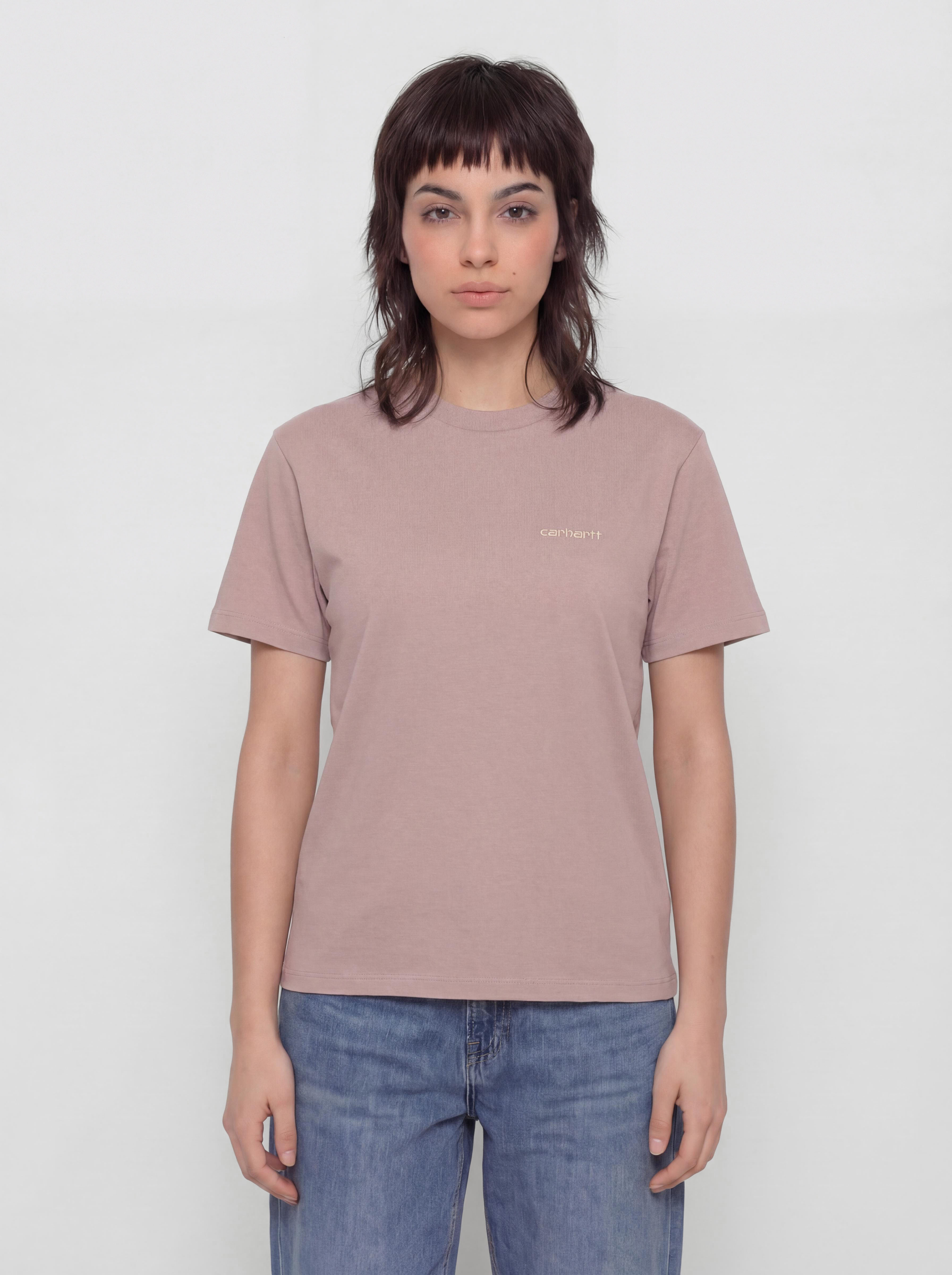 T-shirt Carhartt WIP Script Embroidery Wmn (gentle pink/cinnerus)