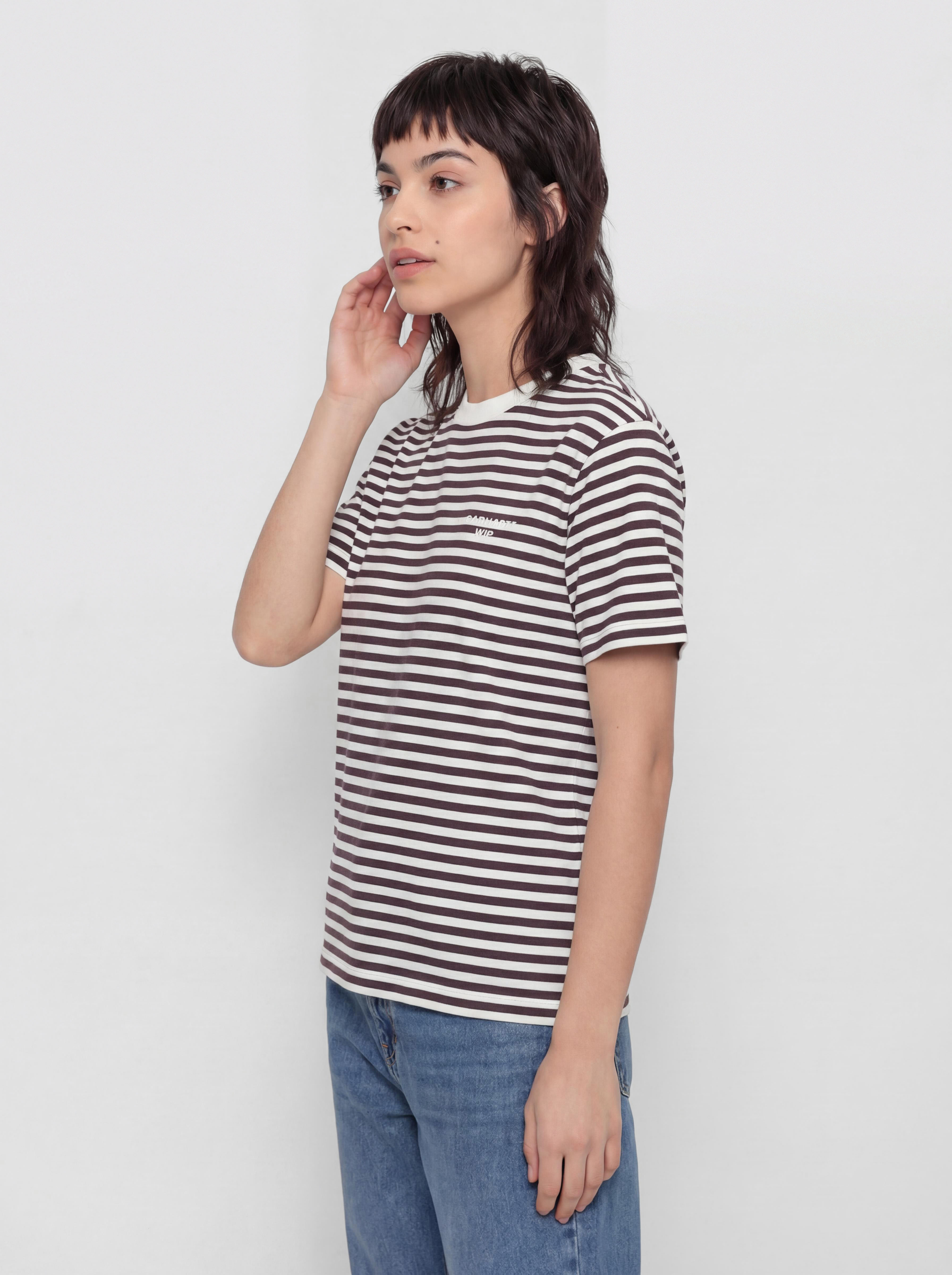 T-shirt Carhartt WIP Ezra Wmn (ezra stripe/cozy purple/wax)