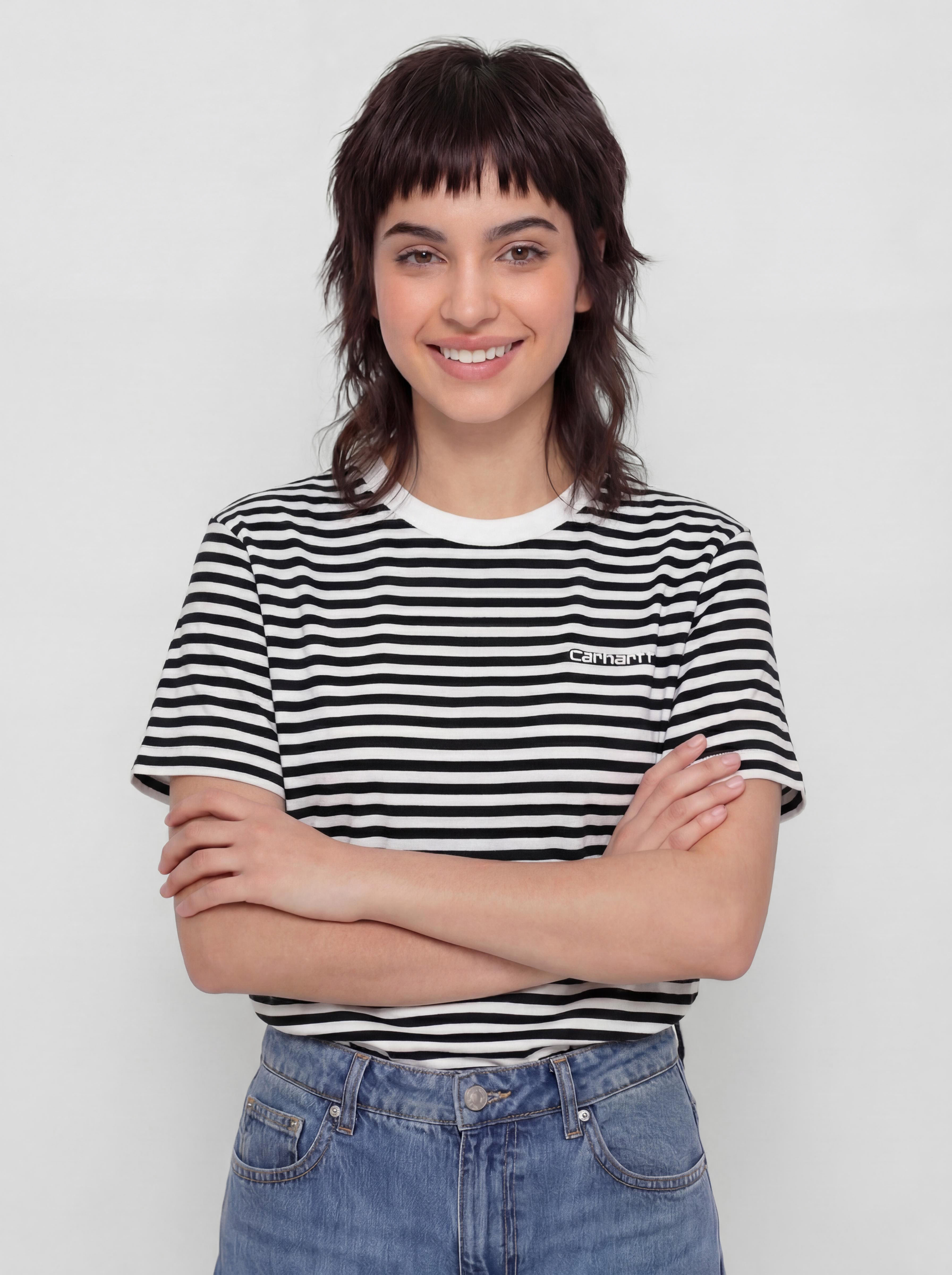T-shirt Carhartt WIP Ezra Wmn (ezra stripe/black/wax)