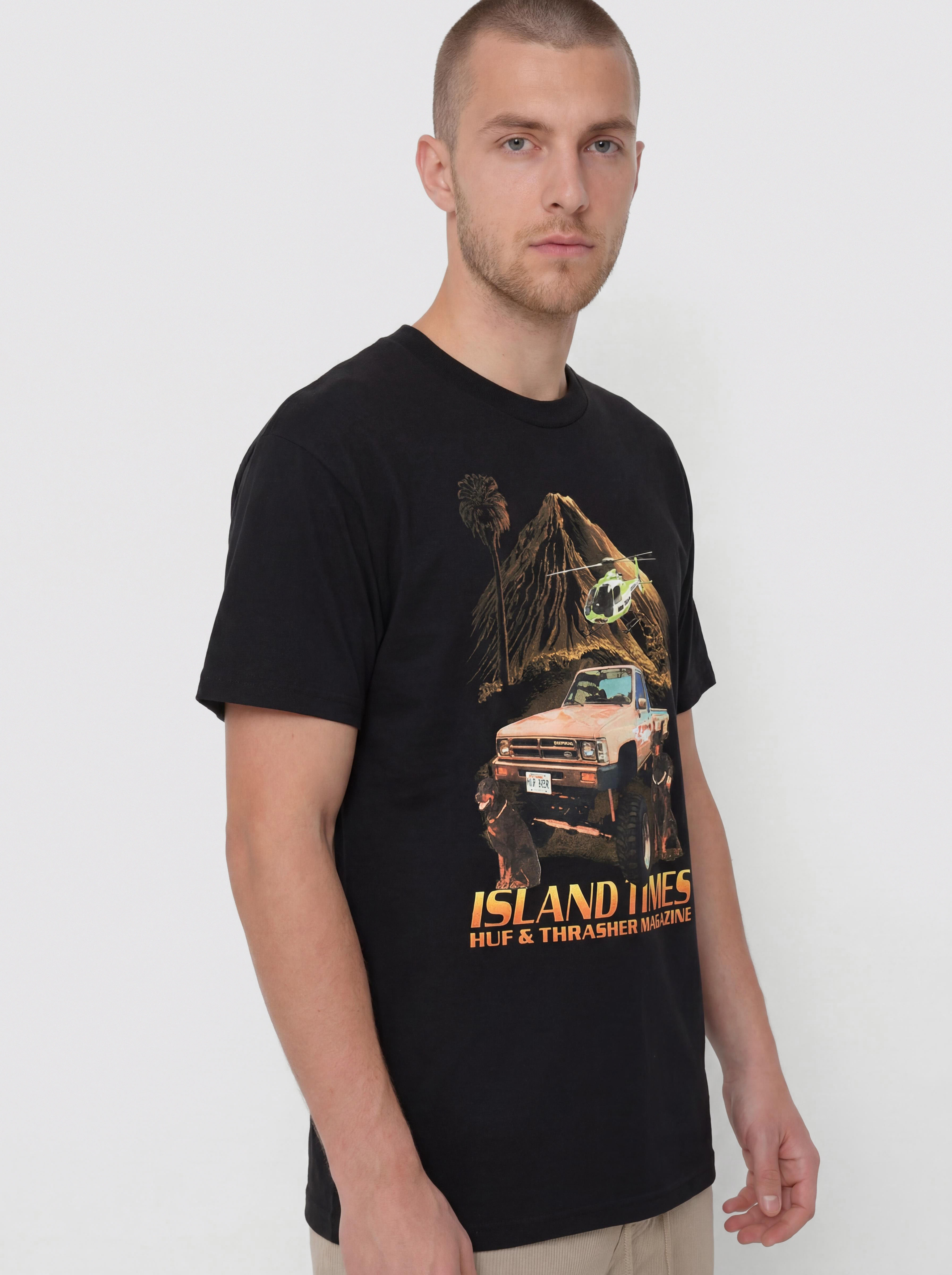 T-shirt HUF X Thrasher Island Times (black)