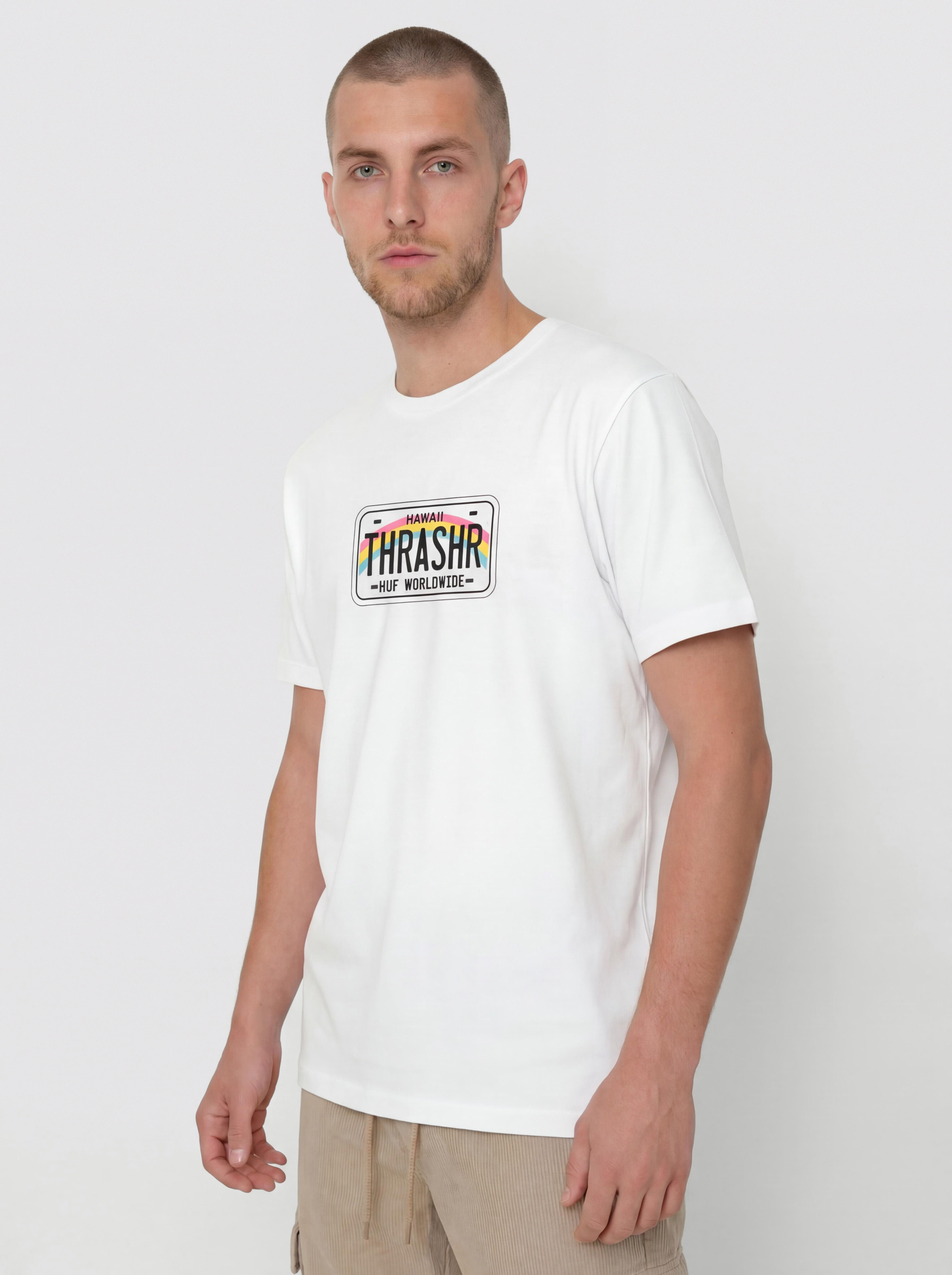 T-shirt HUF X Thrasher License Plate (white)