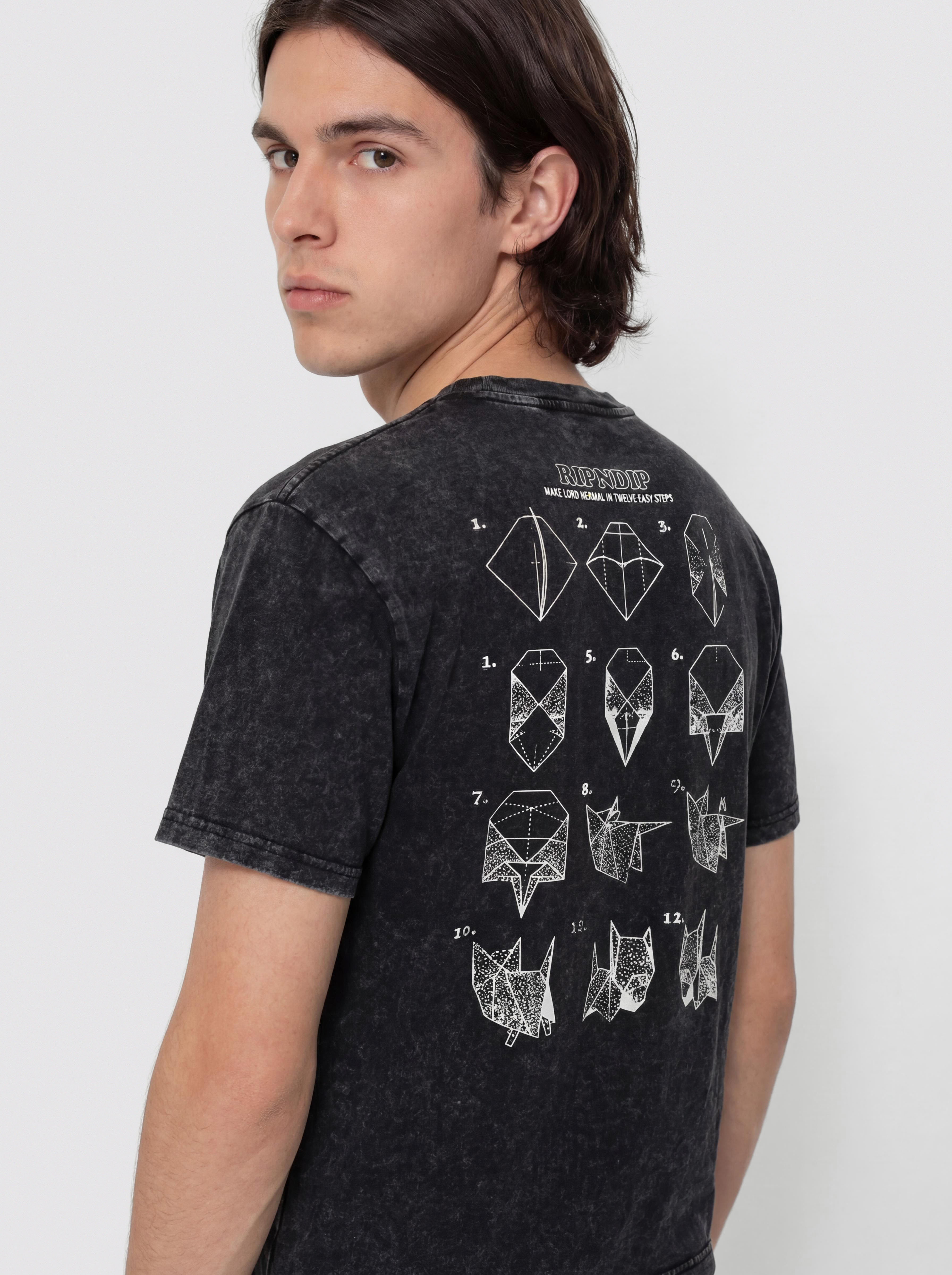 T-shirt RipNDip Origami (black vintage wash)