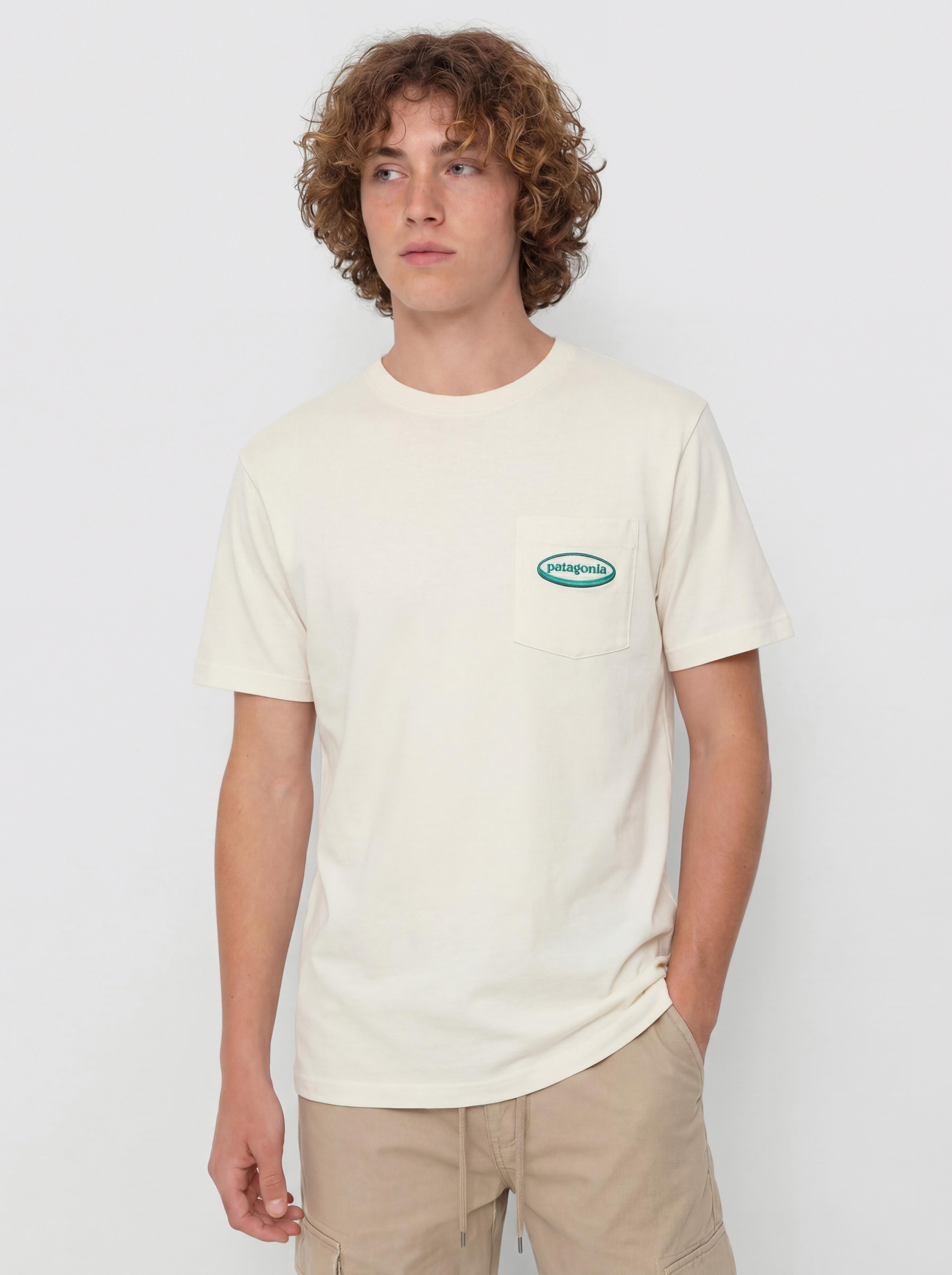 T-shirt Patagonia Midweight '95 Oval Logo Pocket (undyed natural)