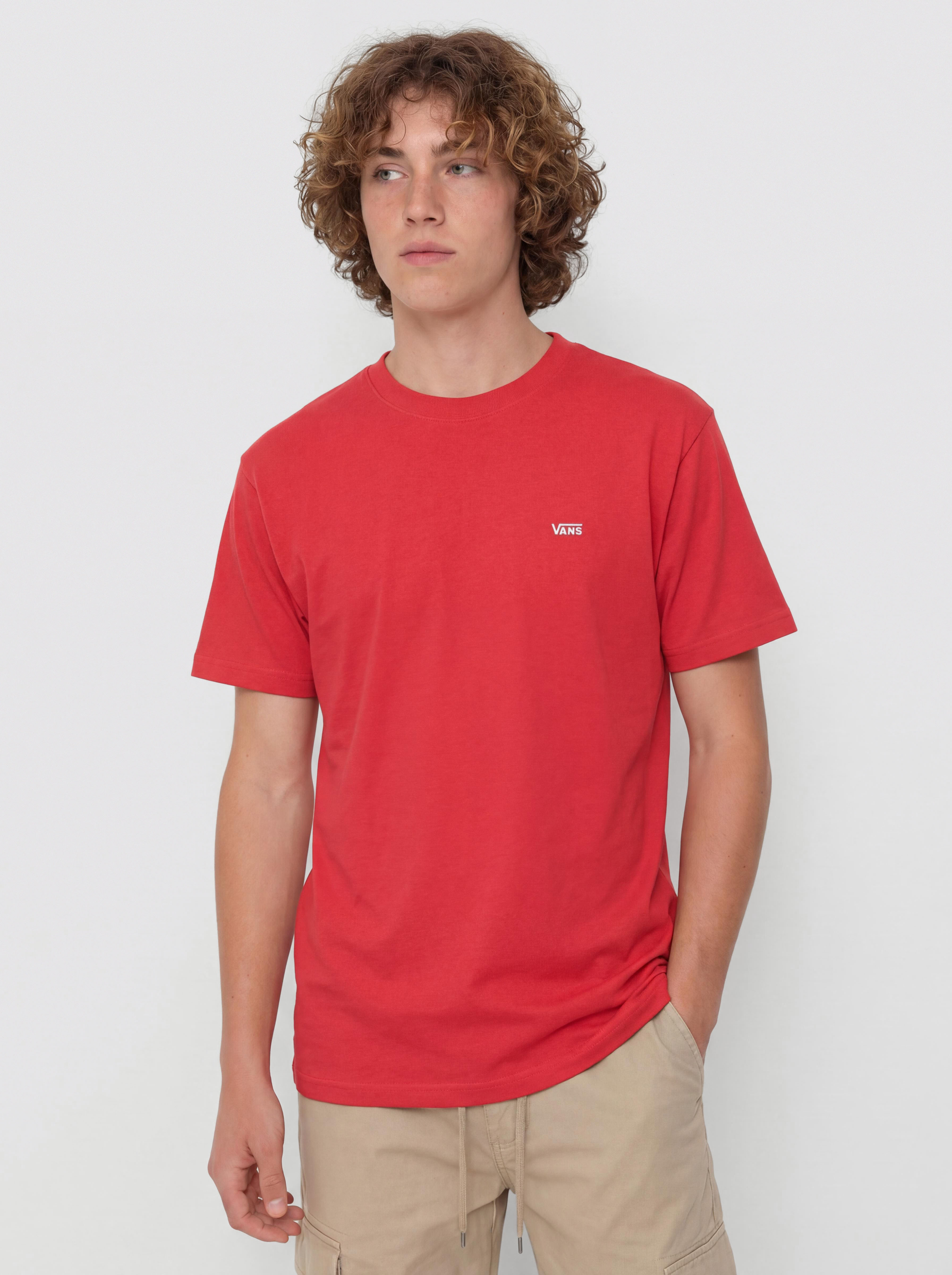 T-shirt Vans Left Chest (crimson haze)