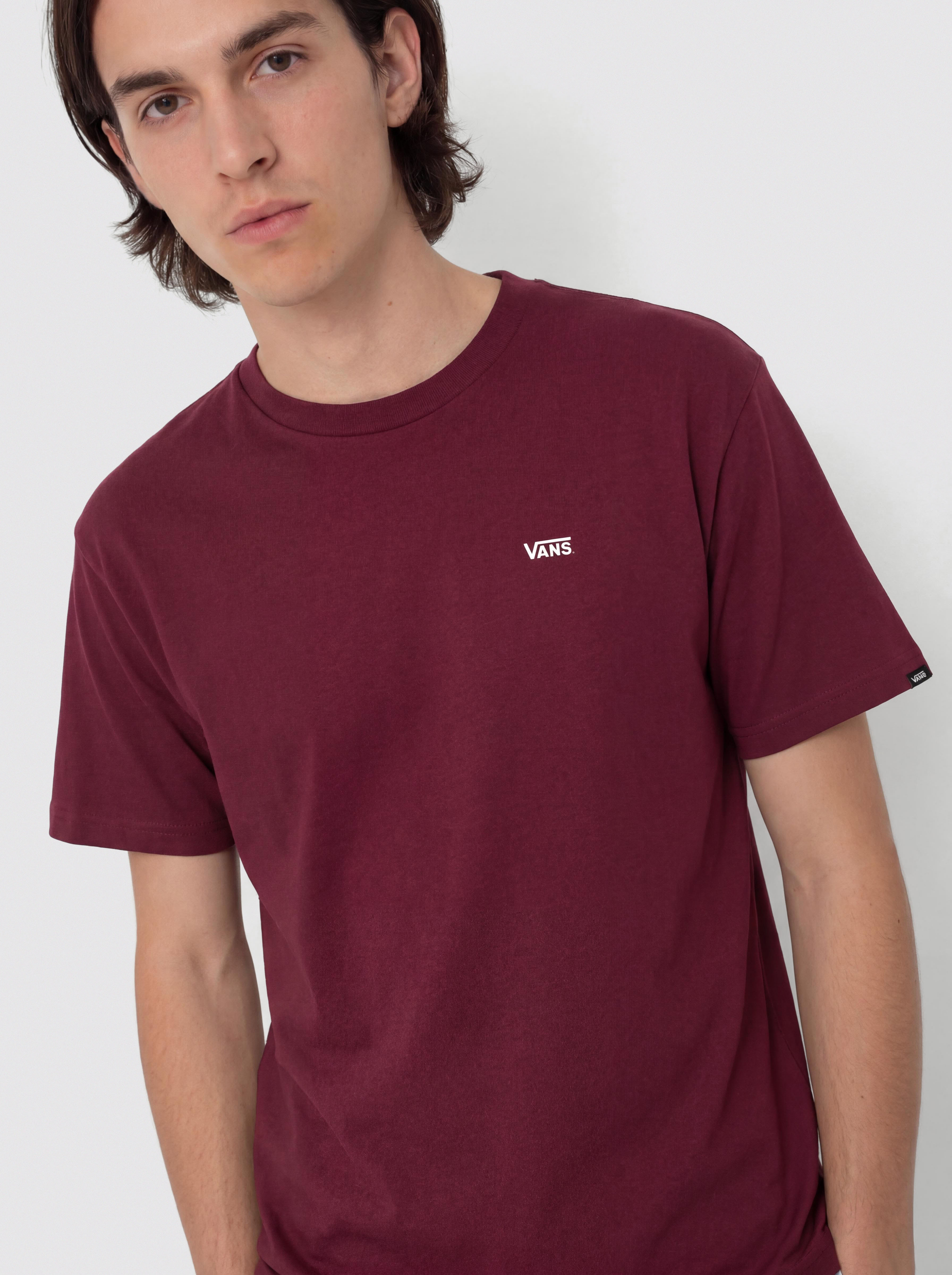 T-shirt Vans Left Chest II Loose (burgundy)