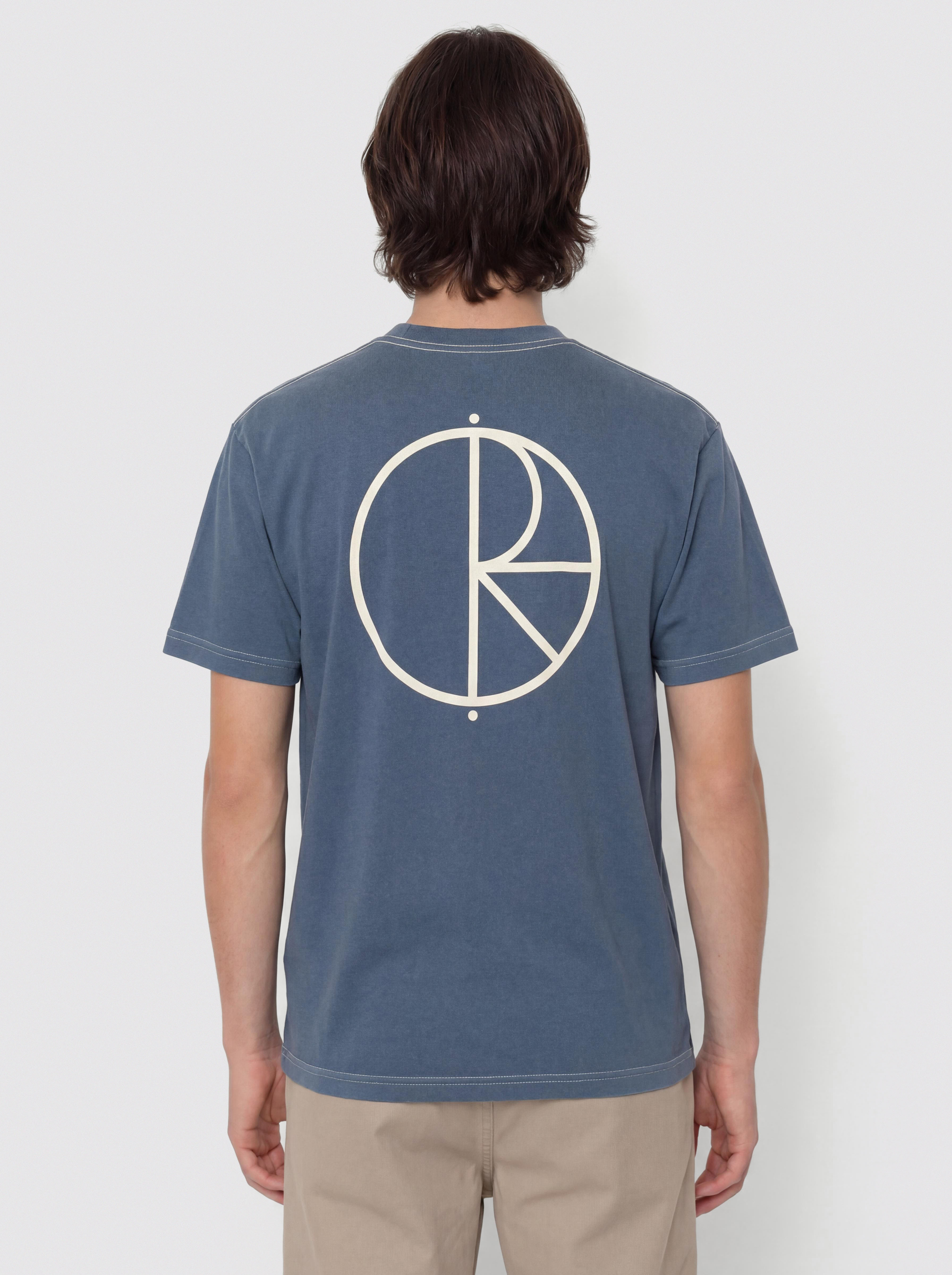 T-shirt Polar Skate Contrast Stroke Logo (grey blue)