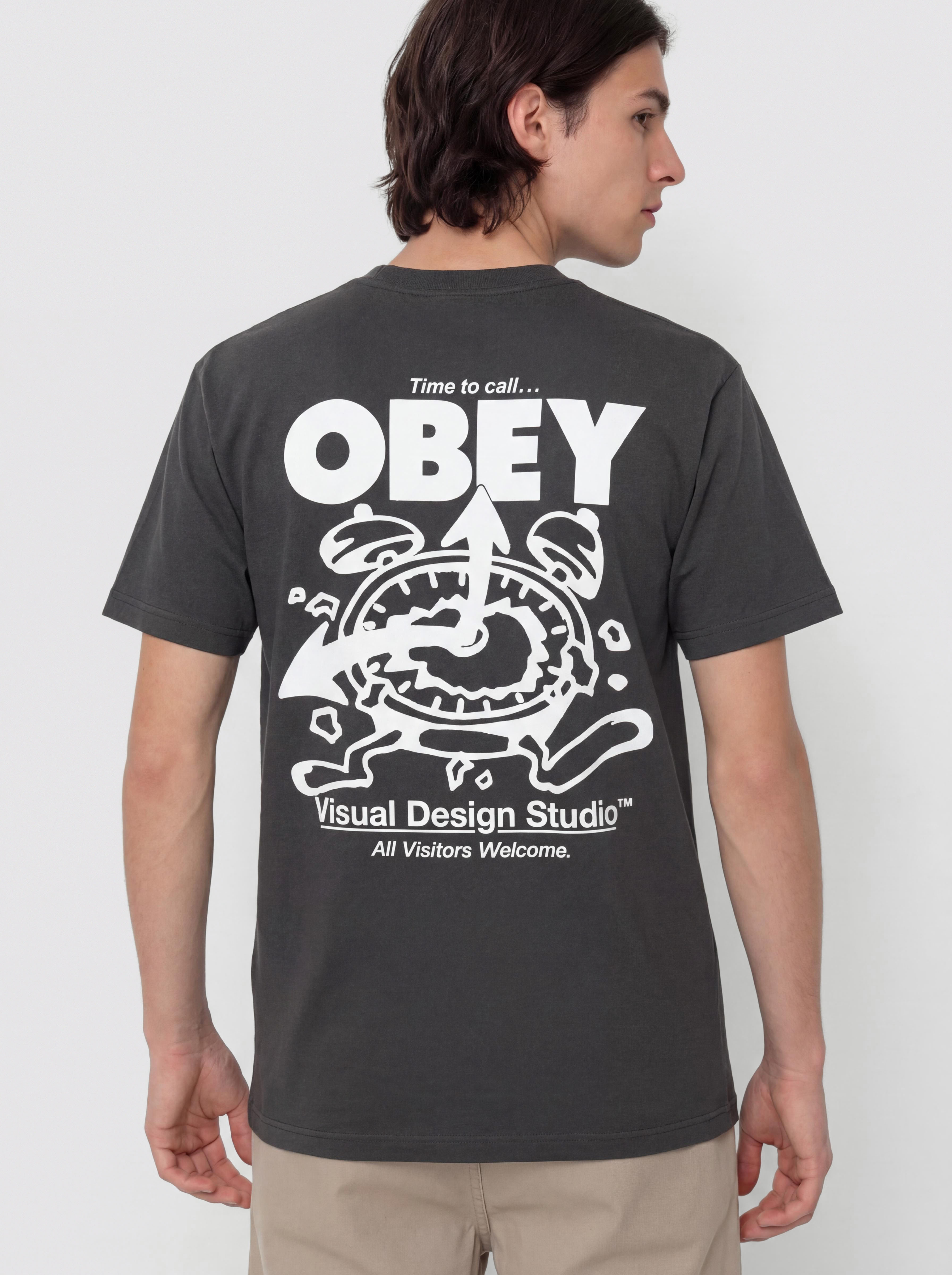 T-shirt OBEY Time To Call Obey (vintage black)
