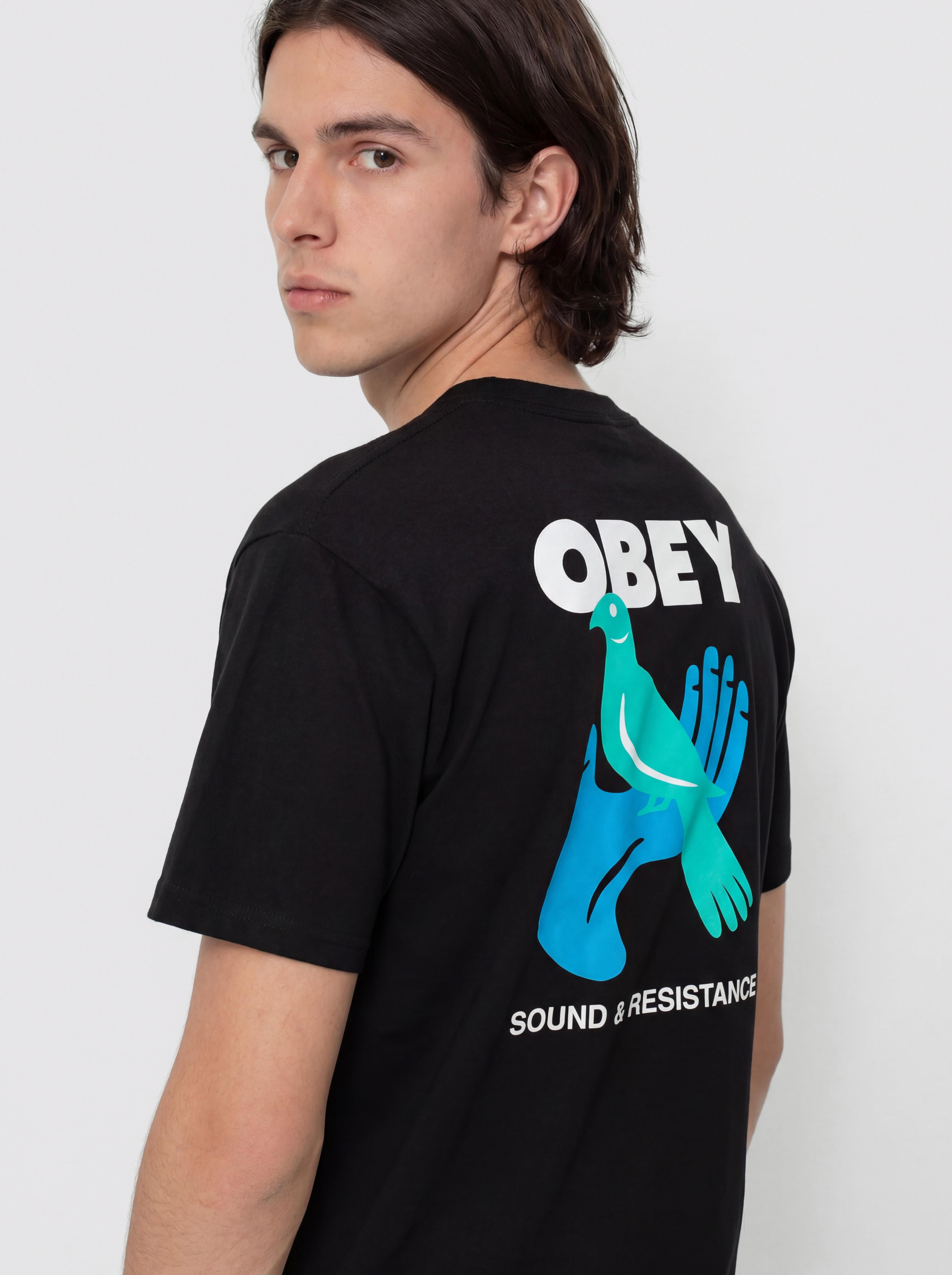 T-shirt OBEY Obey Sound & Resistance Bird (black)