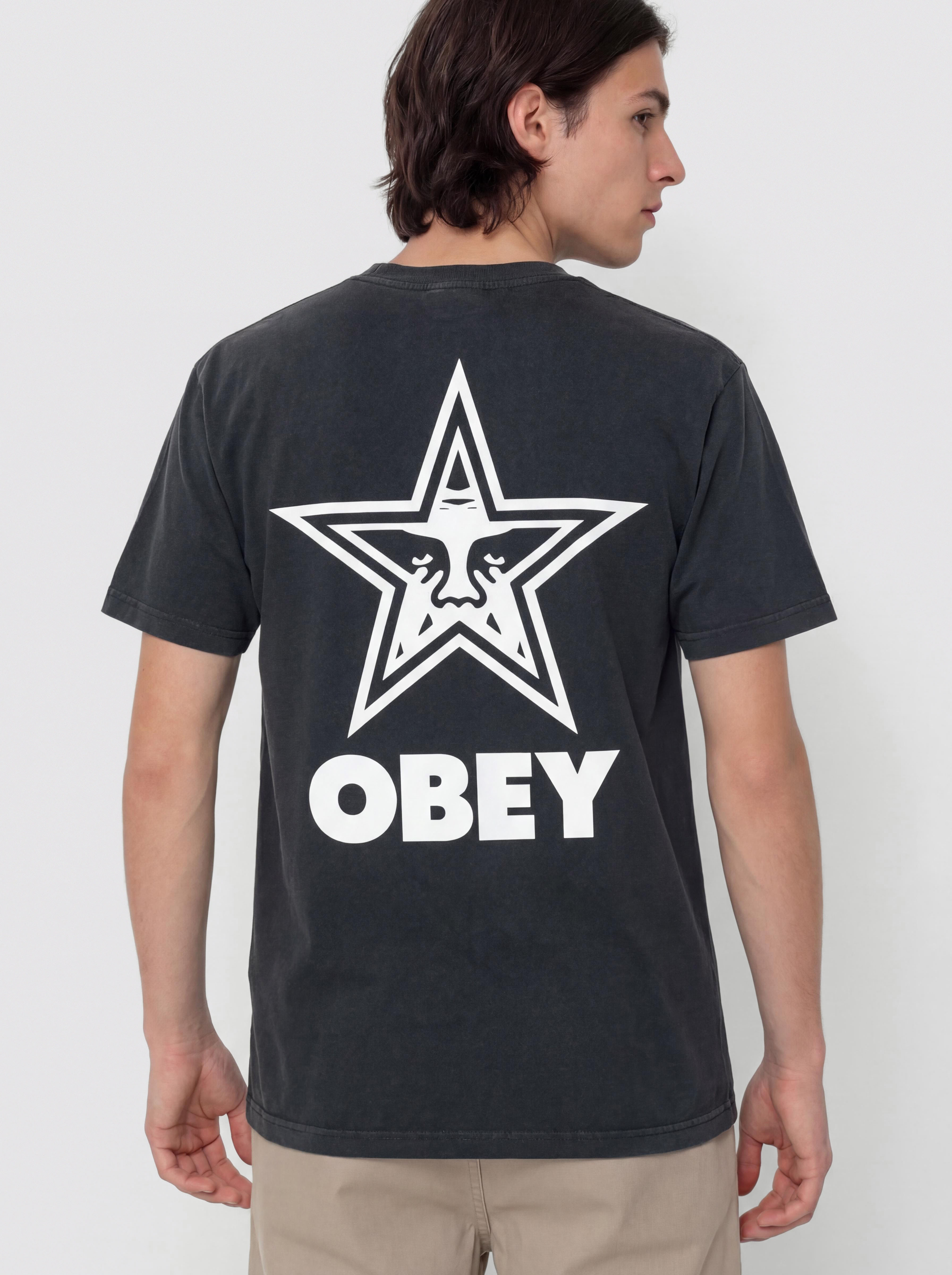 T-shirt OBEY Obey Bold Star (pigment true vintage black)