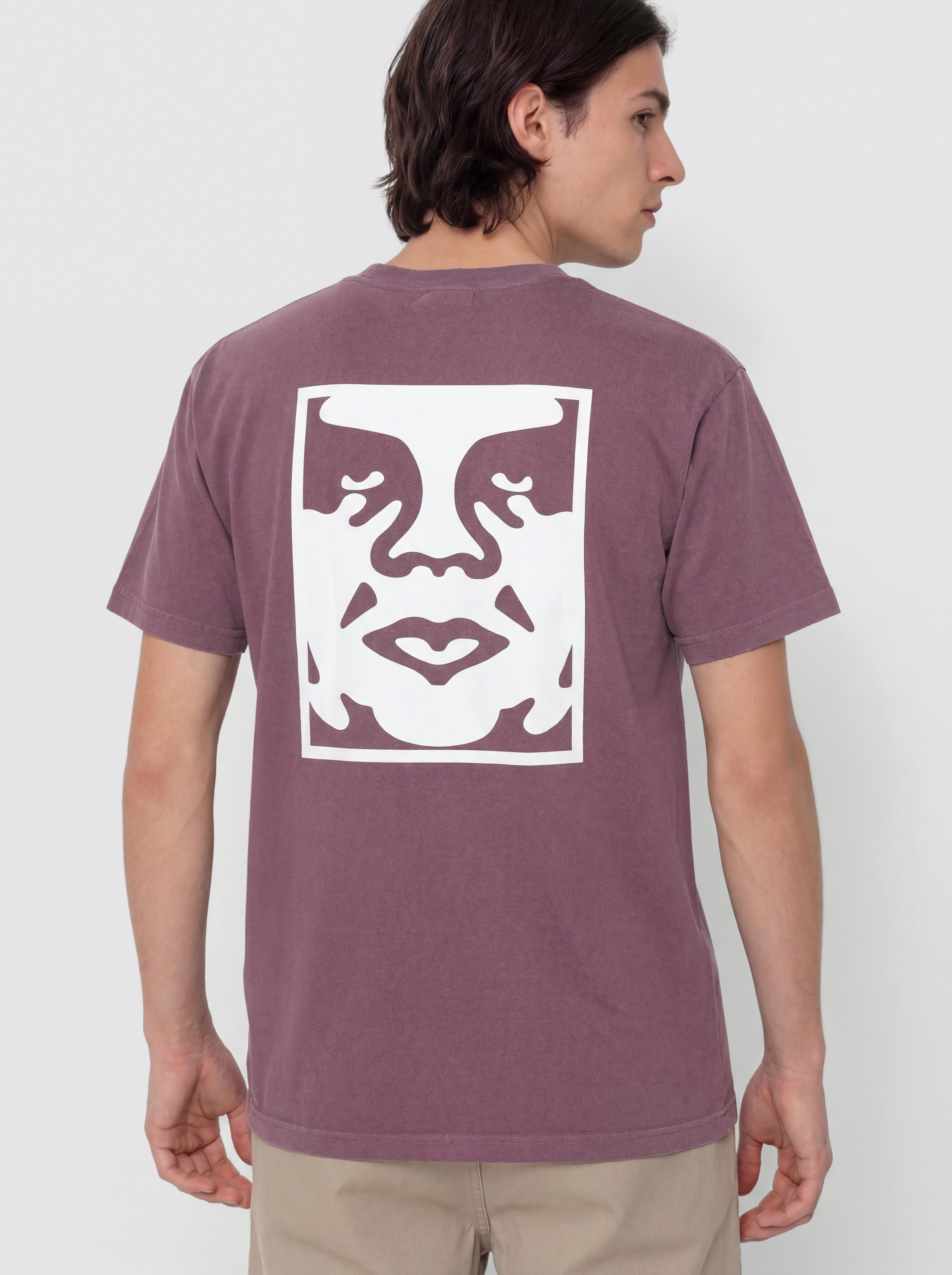 T-shirt OBEY Obey Bold Icon Face (pigment plum perfect)