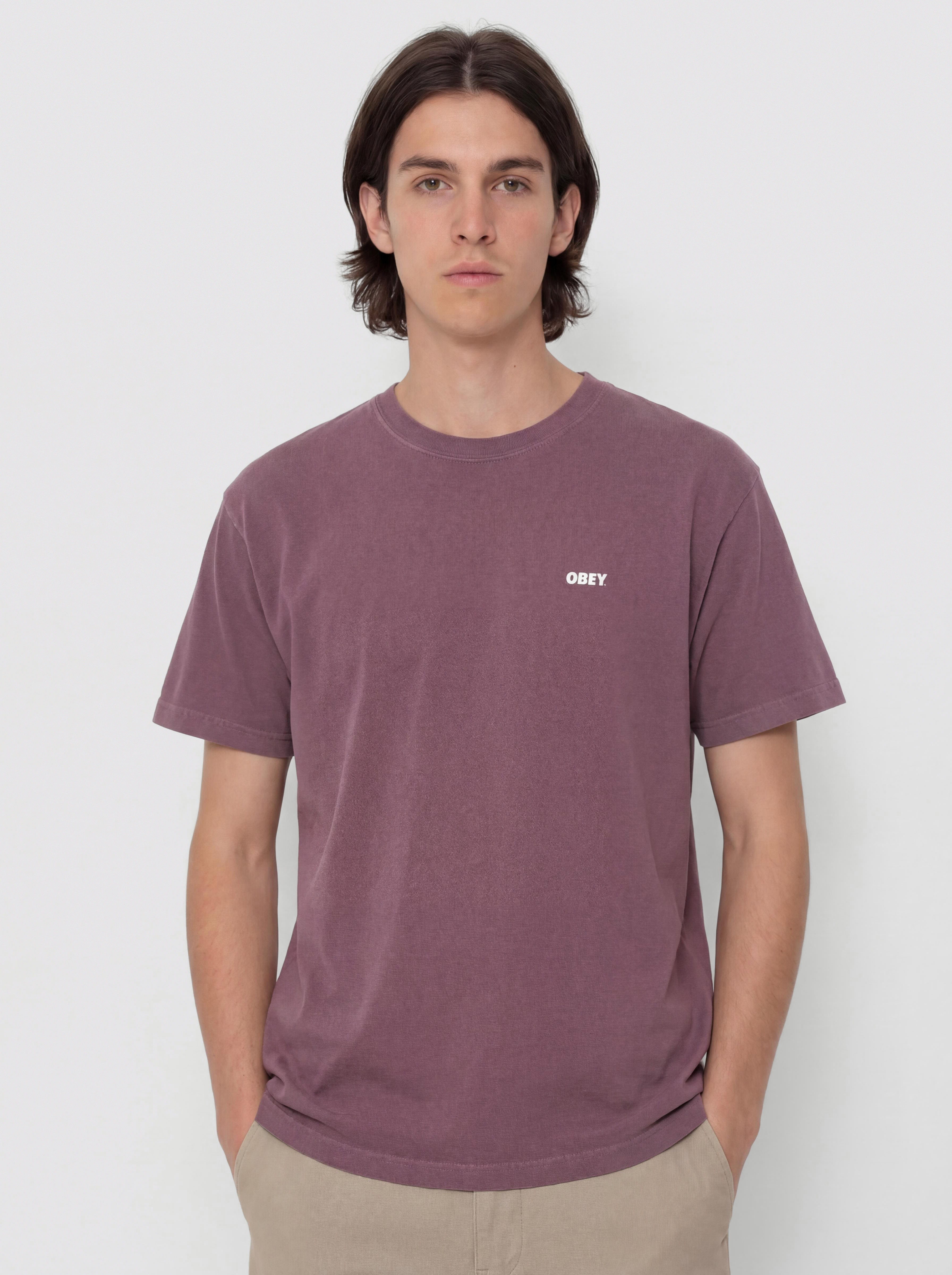 T-shirt OBEY Obey Bold Icon Face (pigment plum perfect)