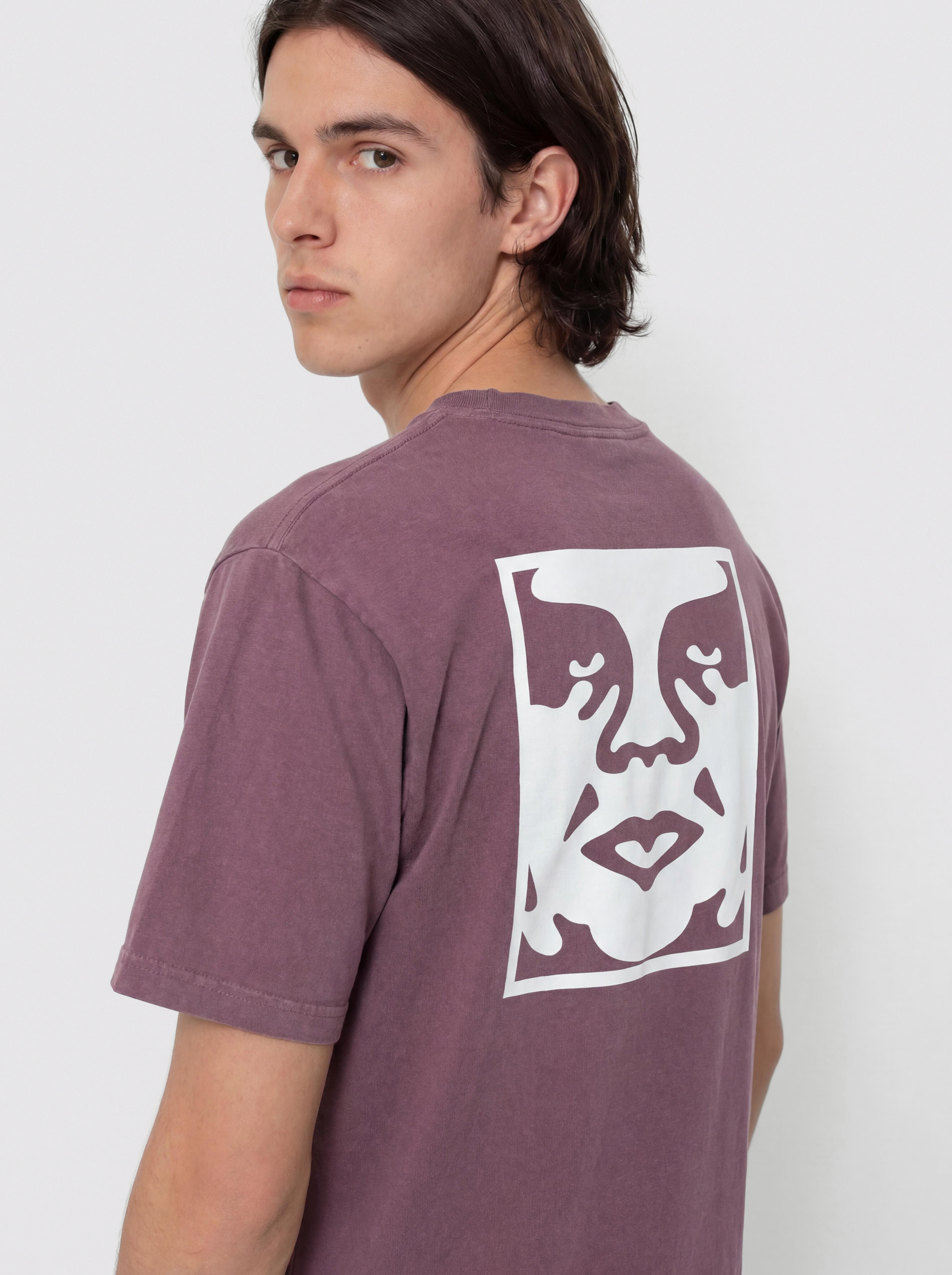 T-shirt OBEY Obey Bold Icon Face (pigment plum perfect)