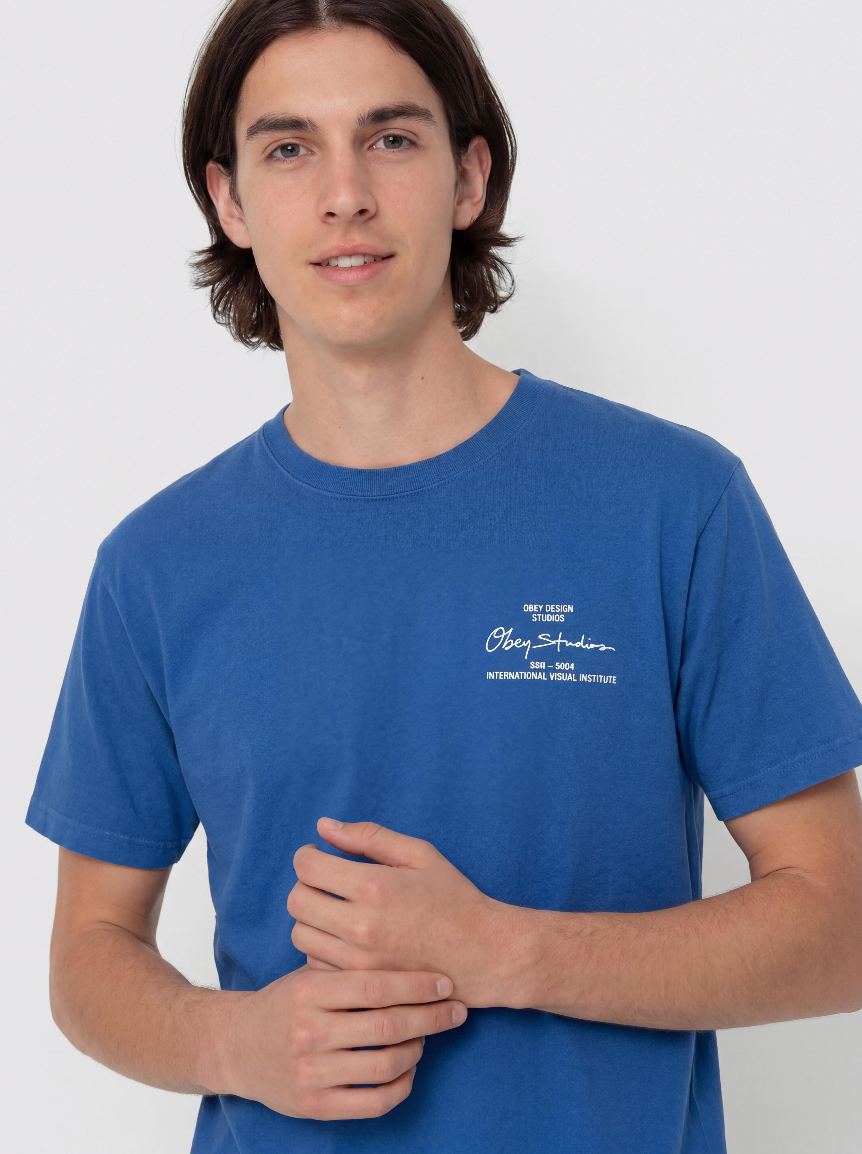 T-shirt OBEY Institute (pigment electric indigo)