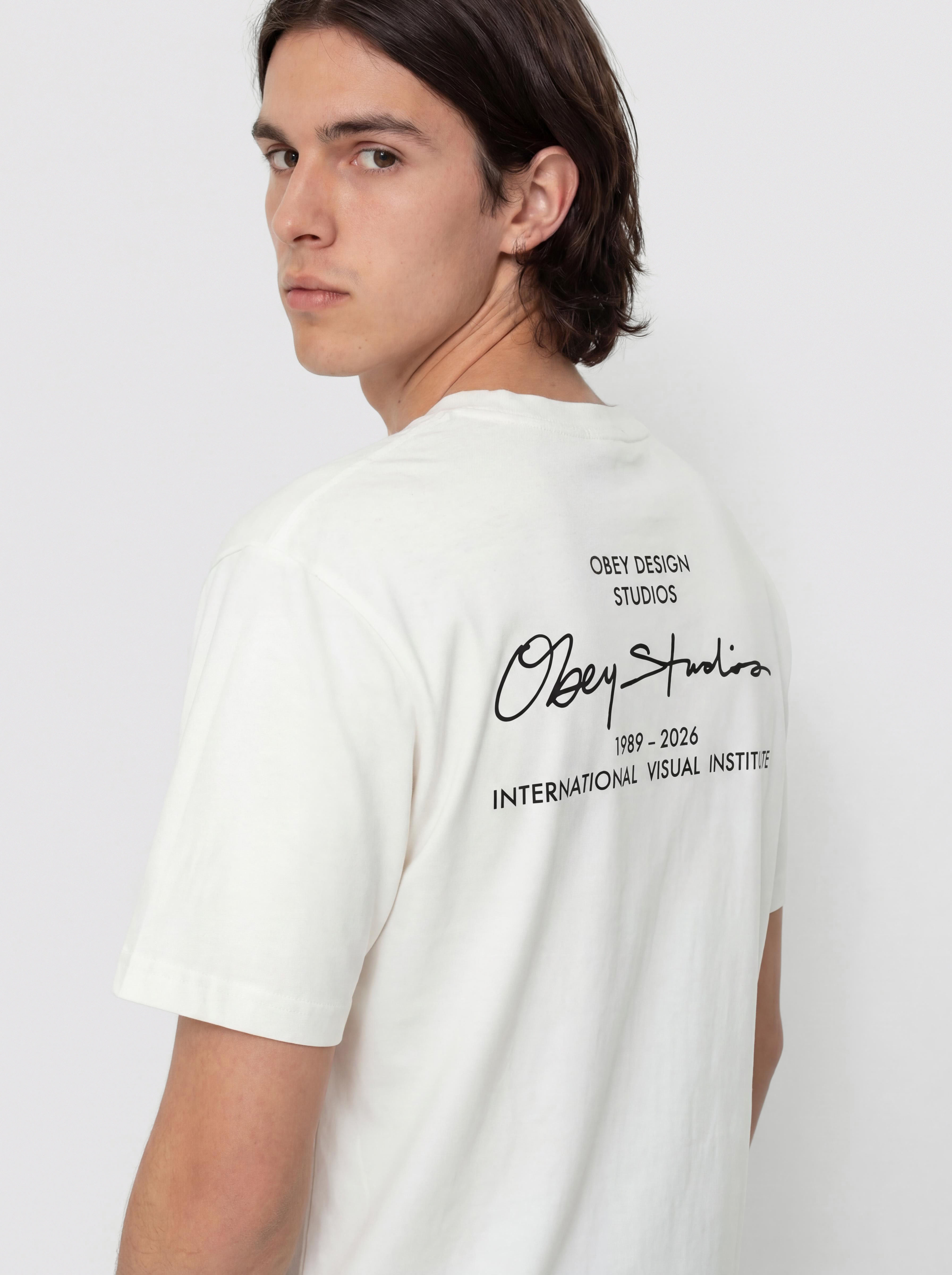 T-shirt OBEY Institute (pigment vintage white)