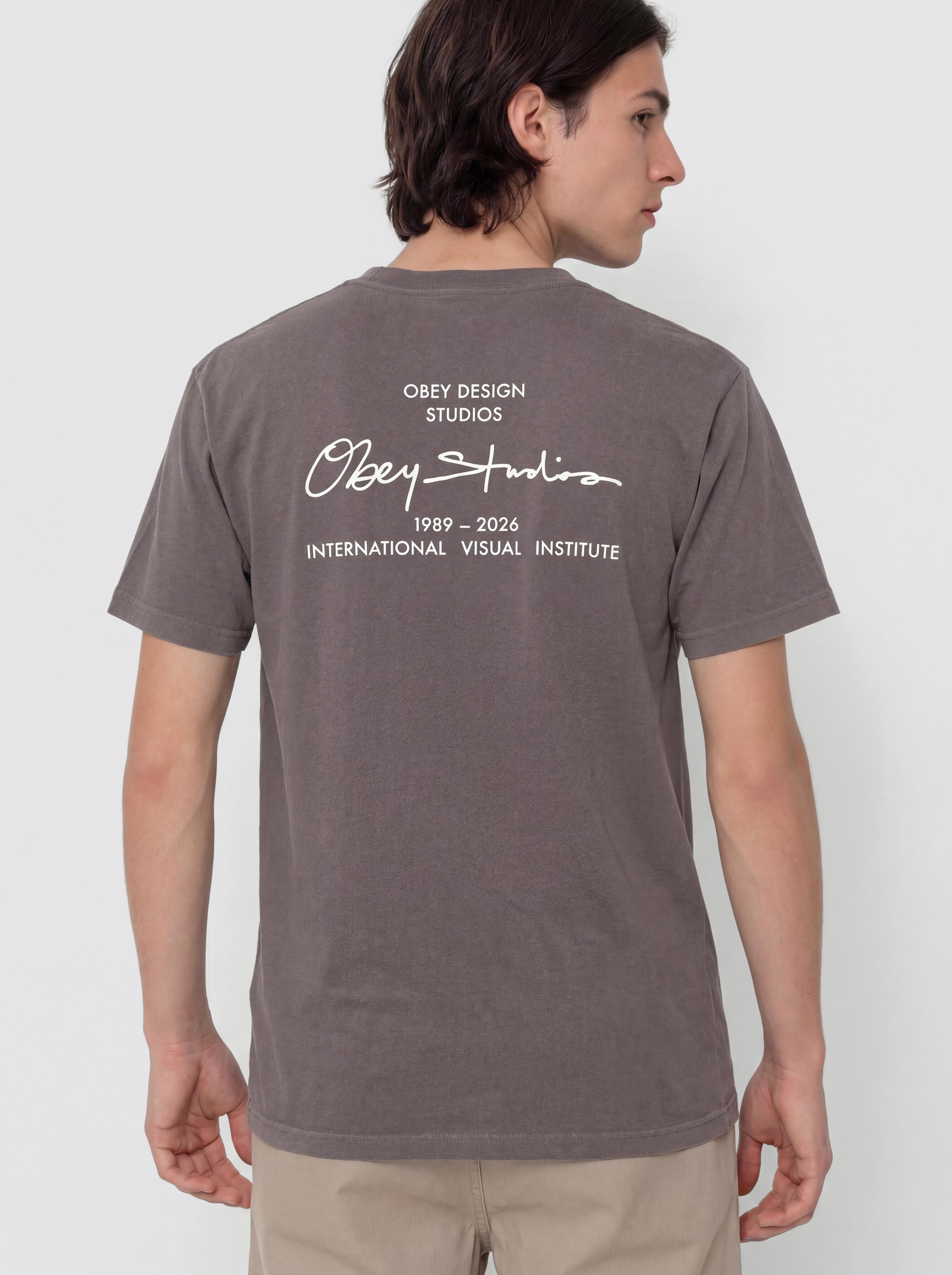 T-shirt OBEY Institute (pigment dusty black)