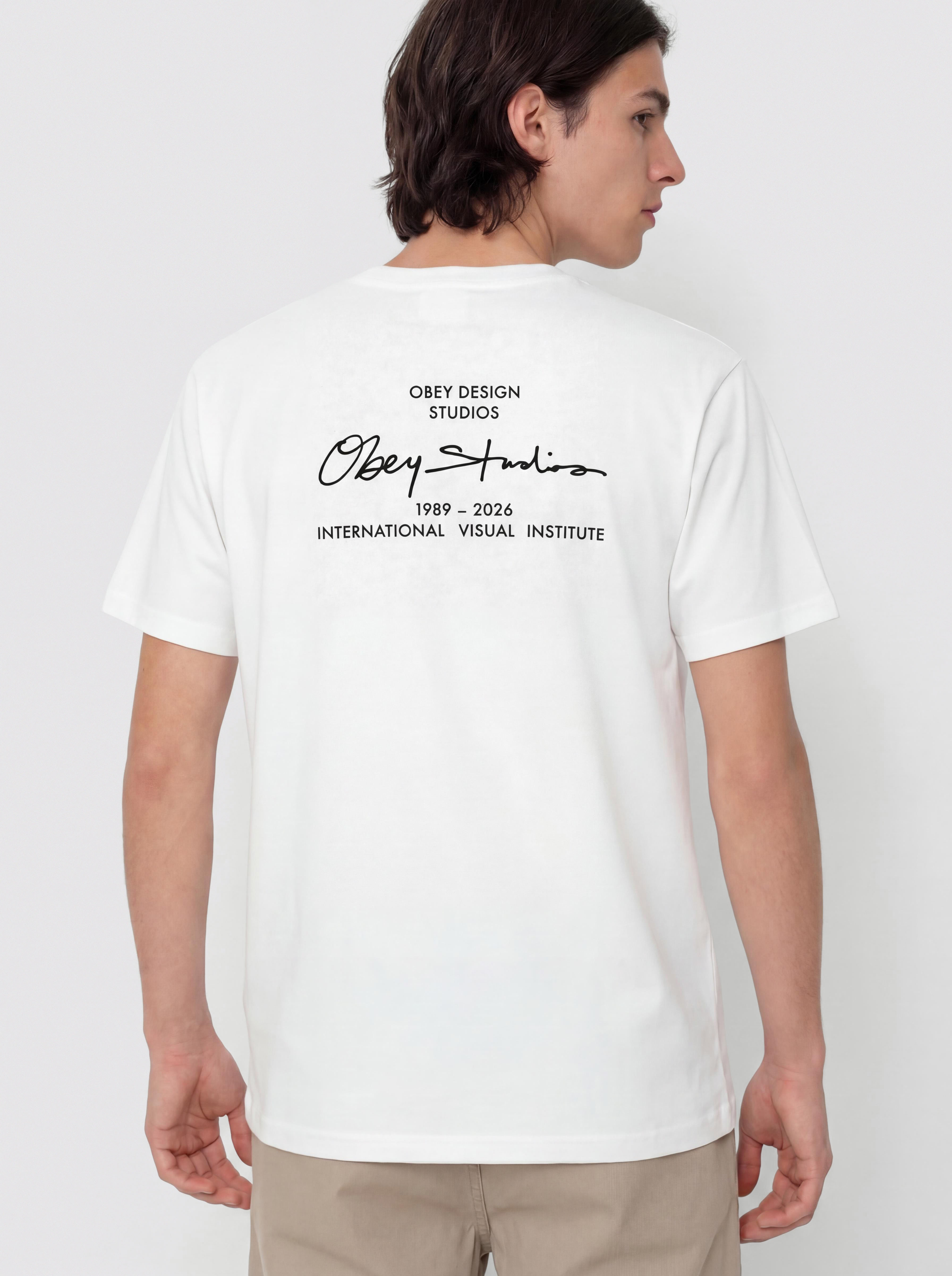 T-shirt OBEY Institute (pigment vintage white)