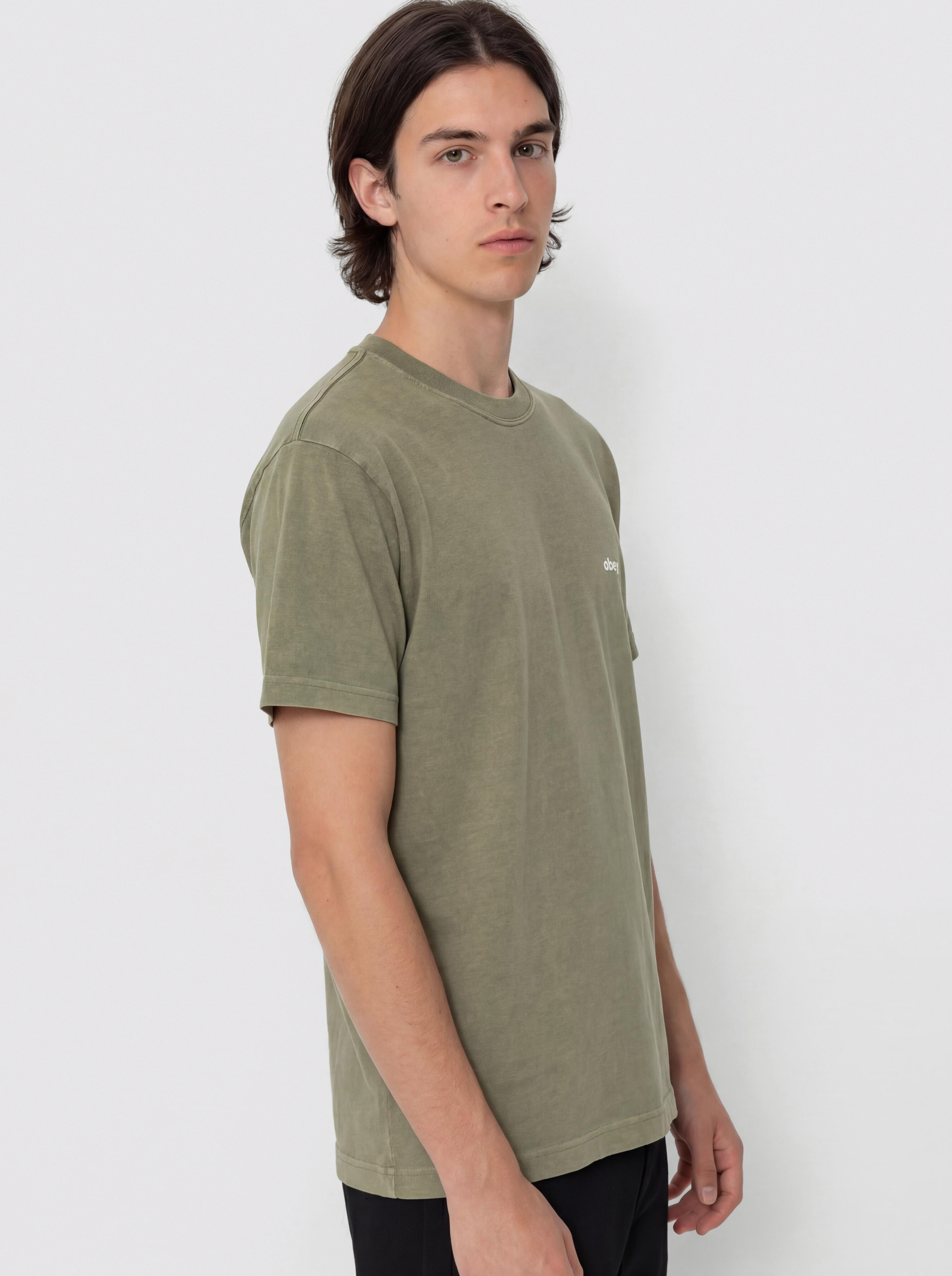 T-shirt OBEY Lowercase Pigment (pigment deep lichen green)