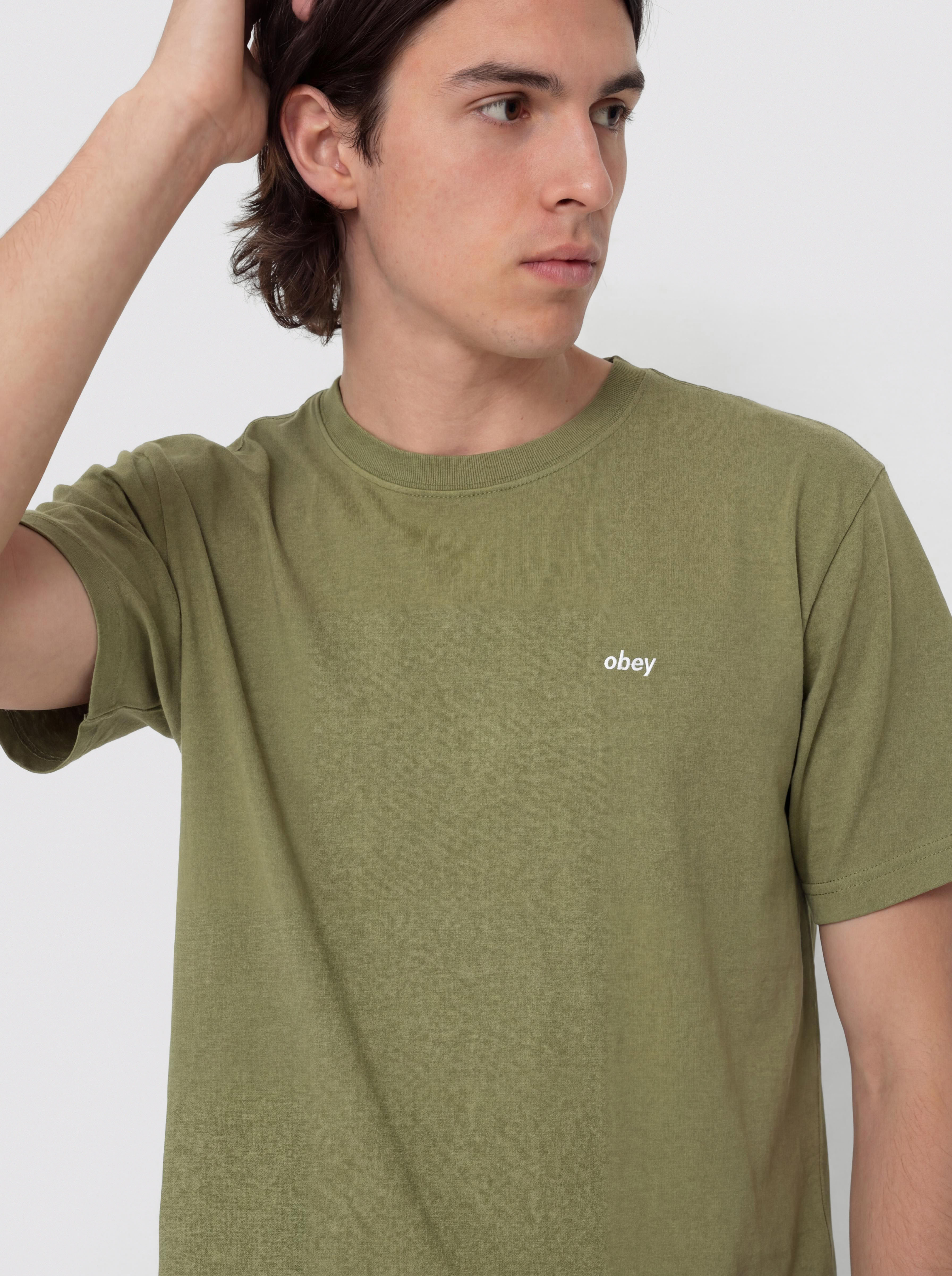 T-shirt OBEY Lowercase Pigment (pigment moss green)