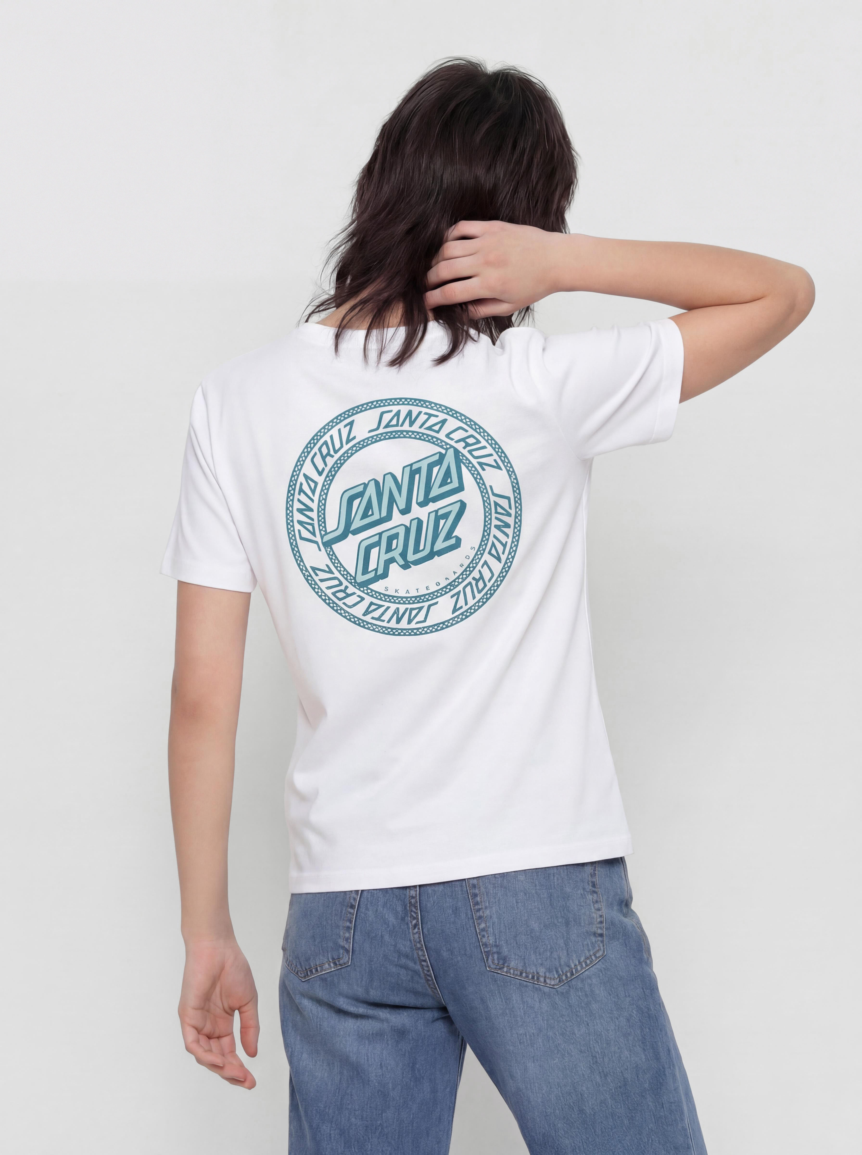 T-shirt Santa Cruz Check Outline Ringed Dot Wmn (white)