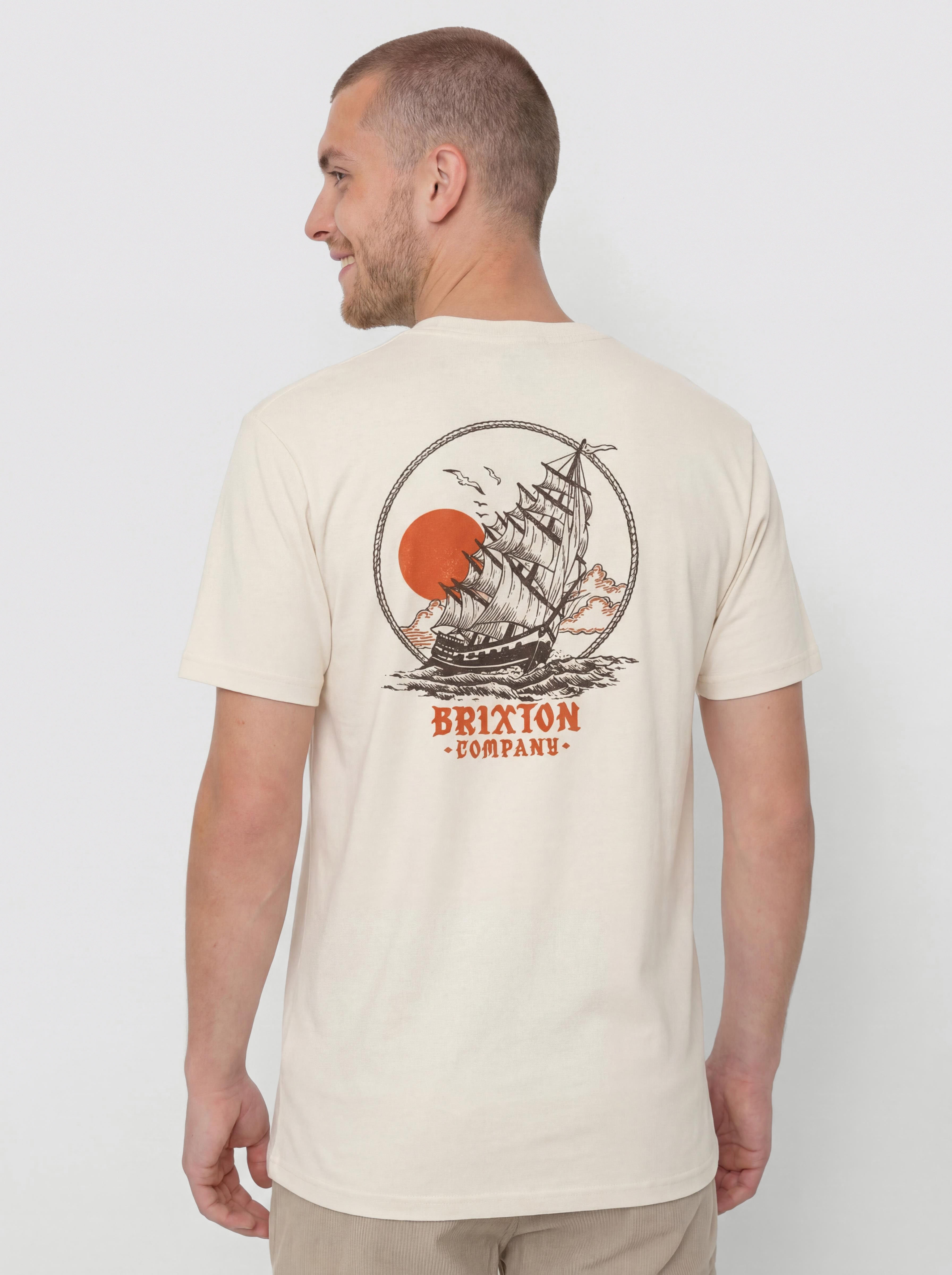 T-shirt Brixton High Seas Std (cream)