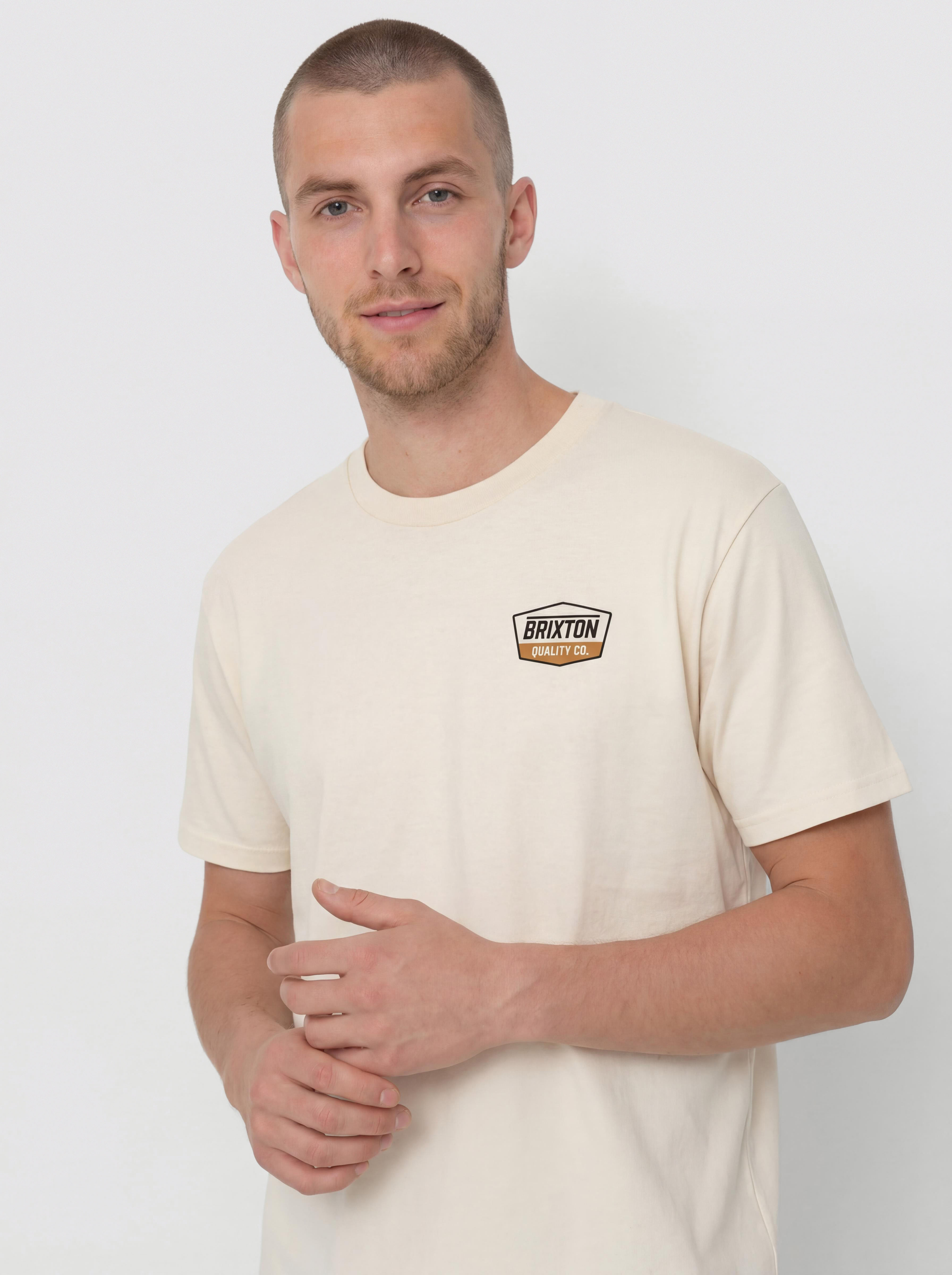 T-shirt Brixton Regal Std (cream/dark green/metal bronze)