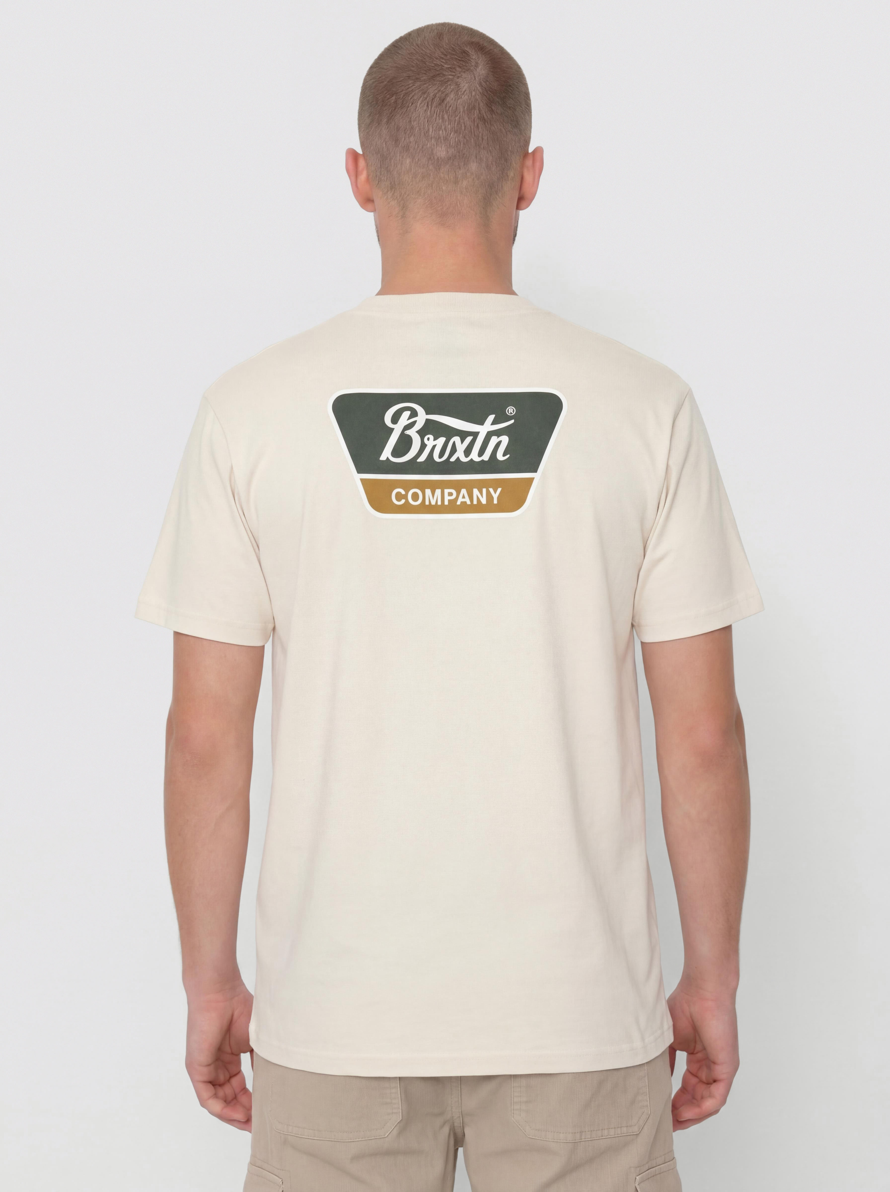 T-shirt Brixton Linwood Std (cream/dark green/metal bronze)