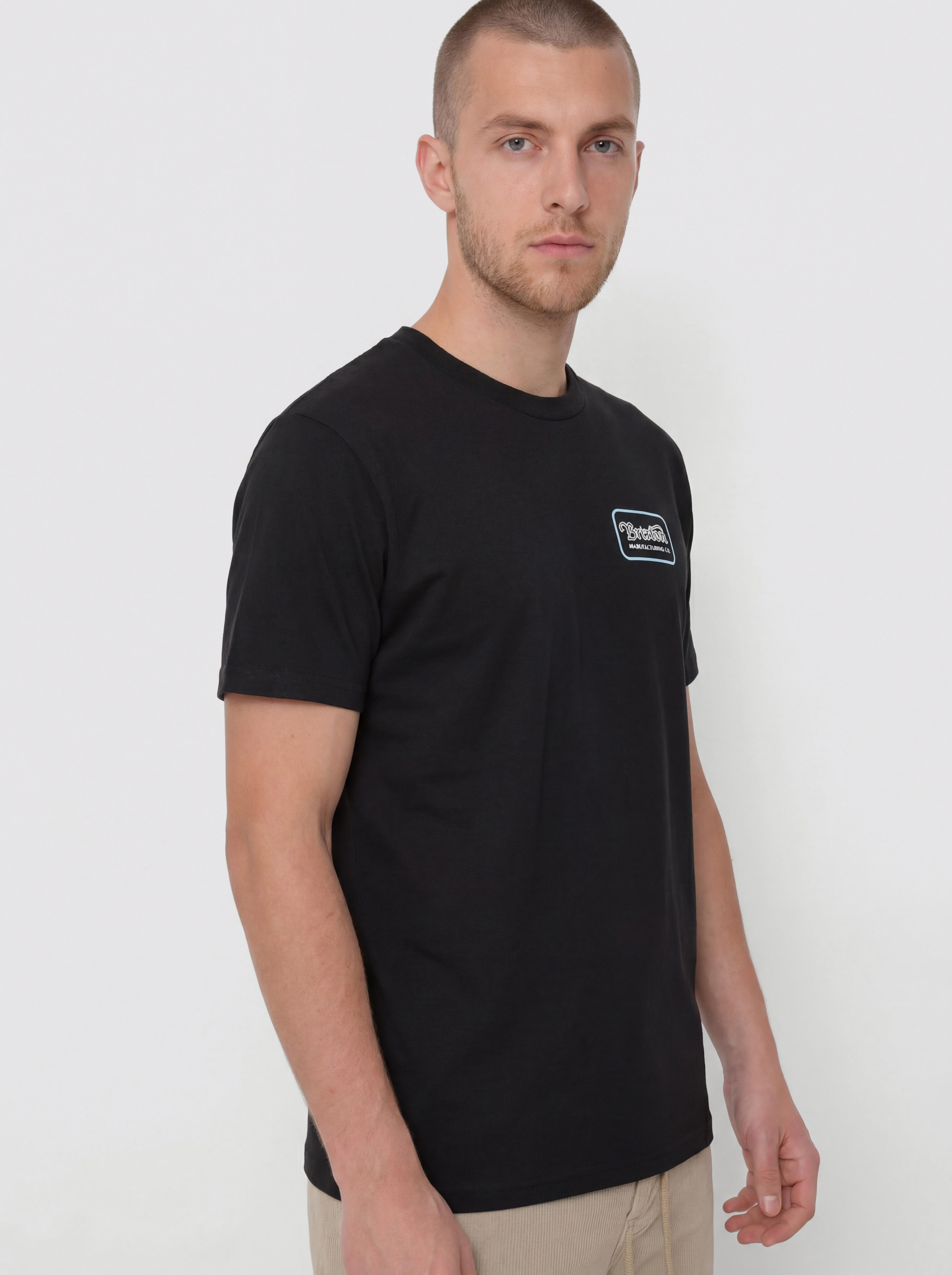 T-shirt Brixton Grade Std (black/off white/retro blue)